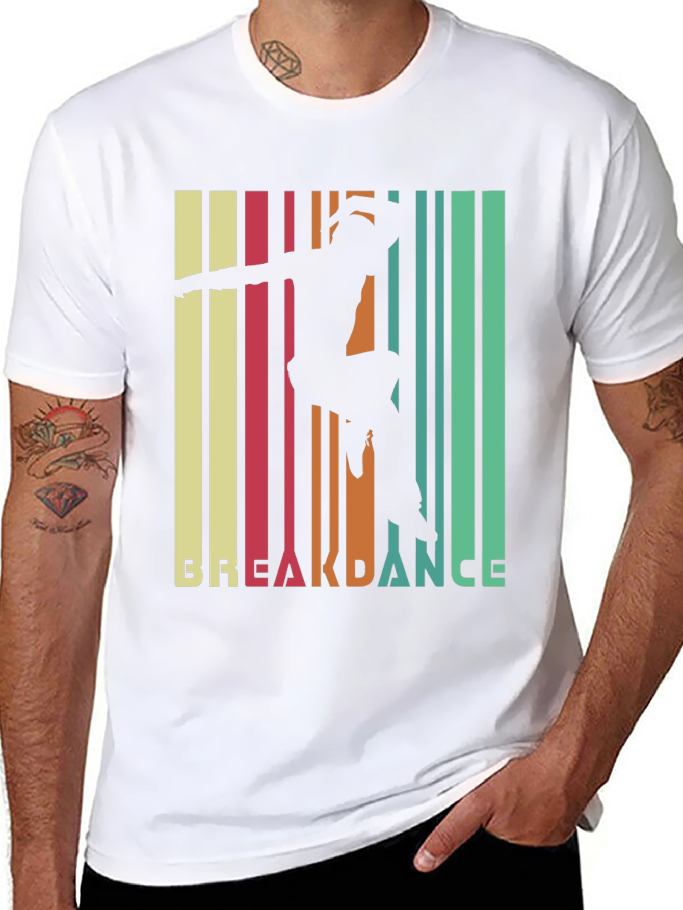 Retro Breakdance Silhouette Graphic T-Shirt