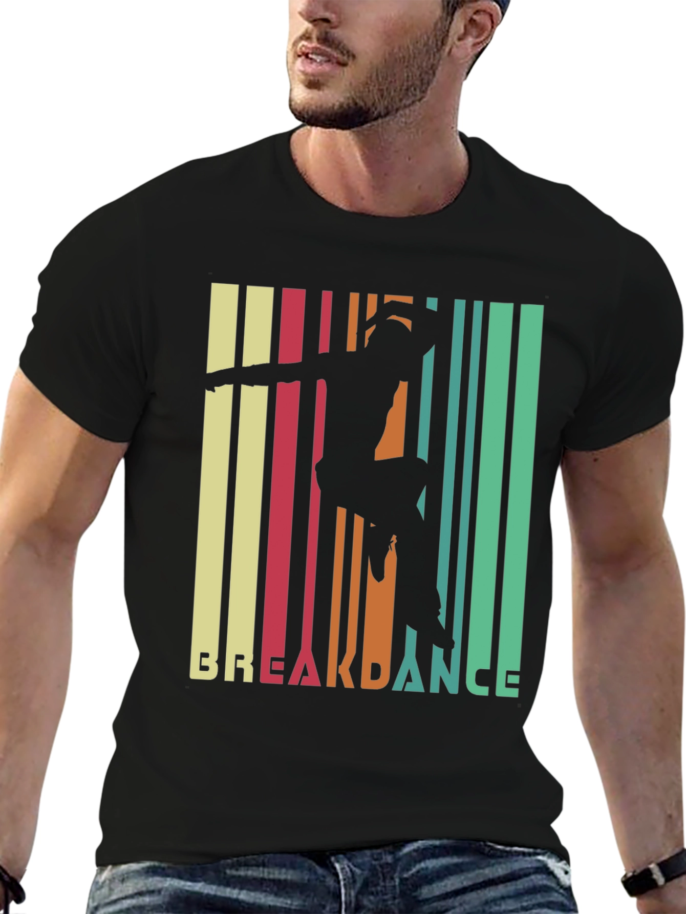 Retro Breakdance Silhouette Graphic T-Shirt