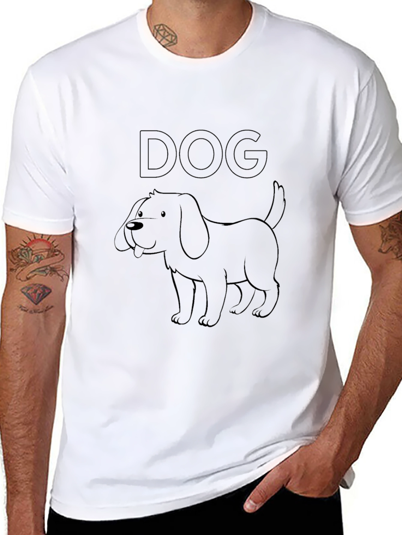 Dog Graphic T-Shirt - Casual Black Tee