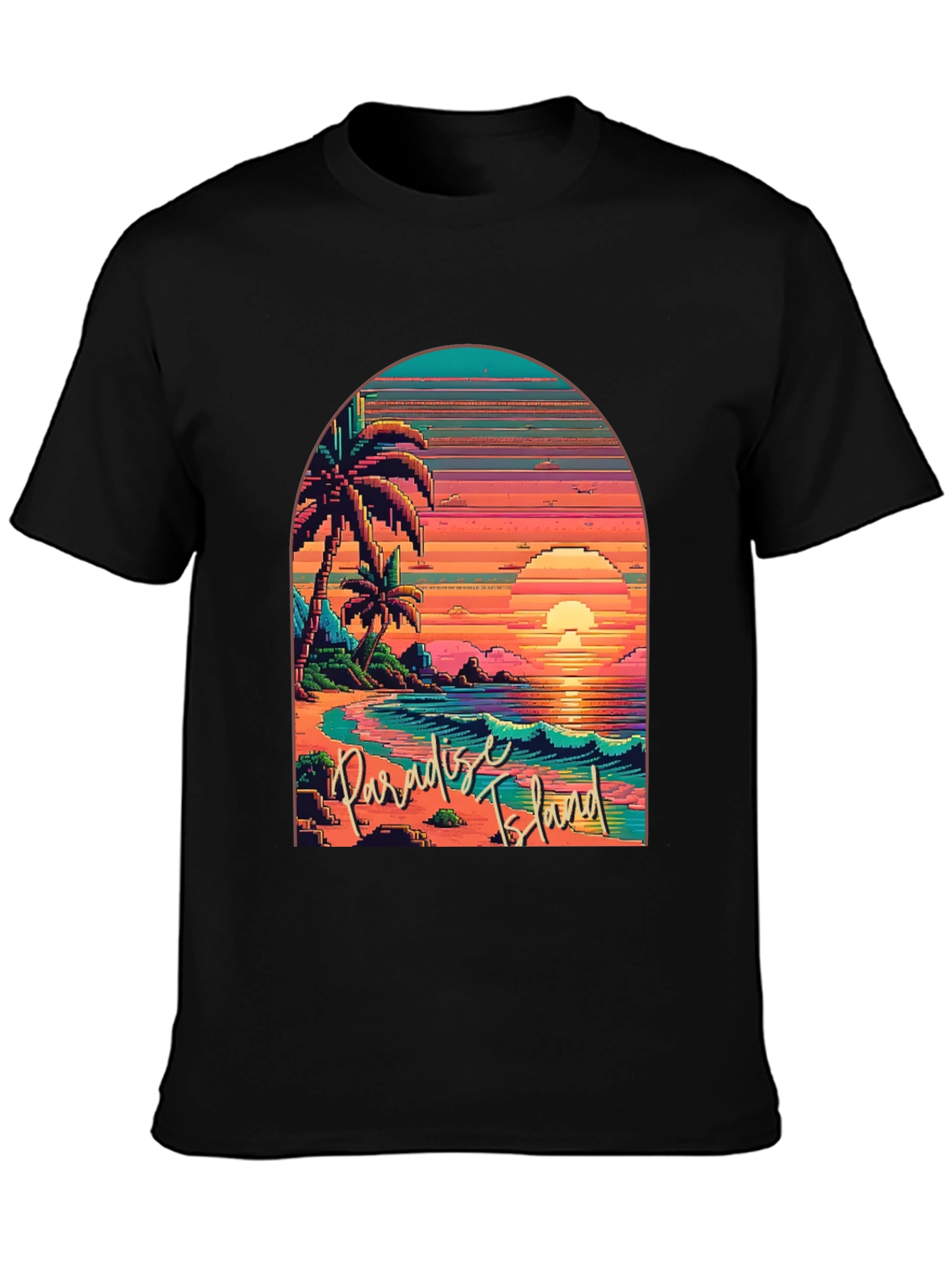 Paradise Island Pixel Art T-Shirt