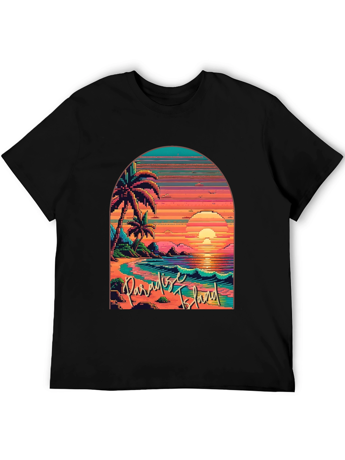 Paradise Island Pixel Art T-Shirt