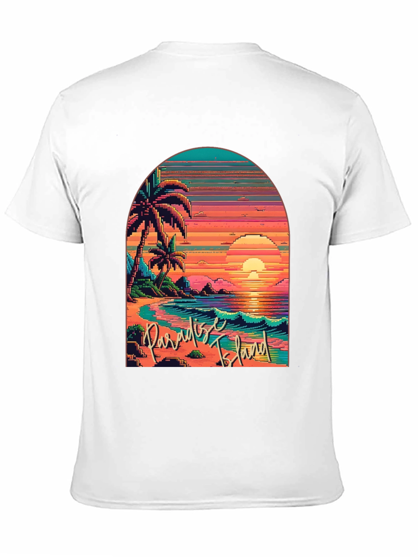 Paradise Island Pixel Art T-Shirt
