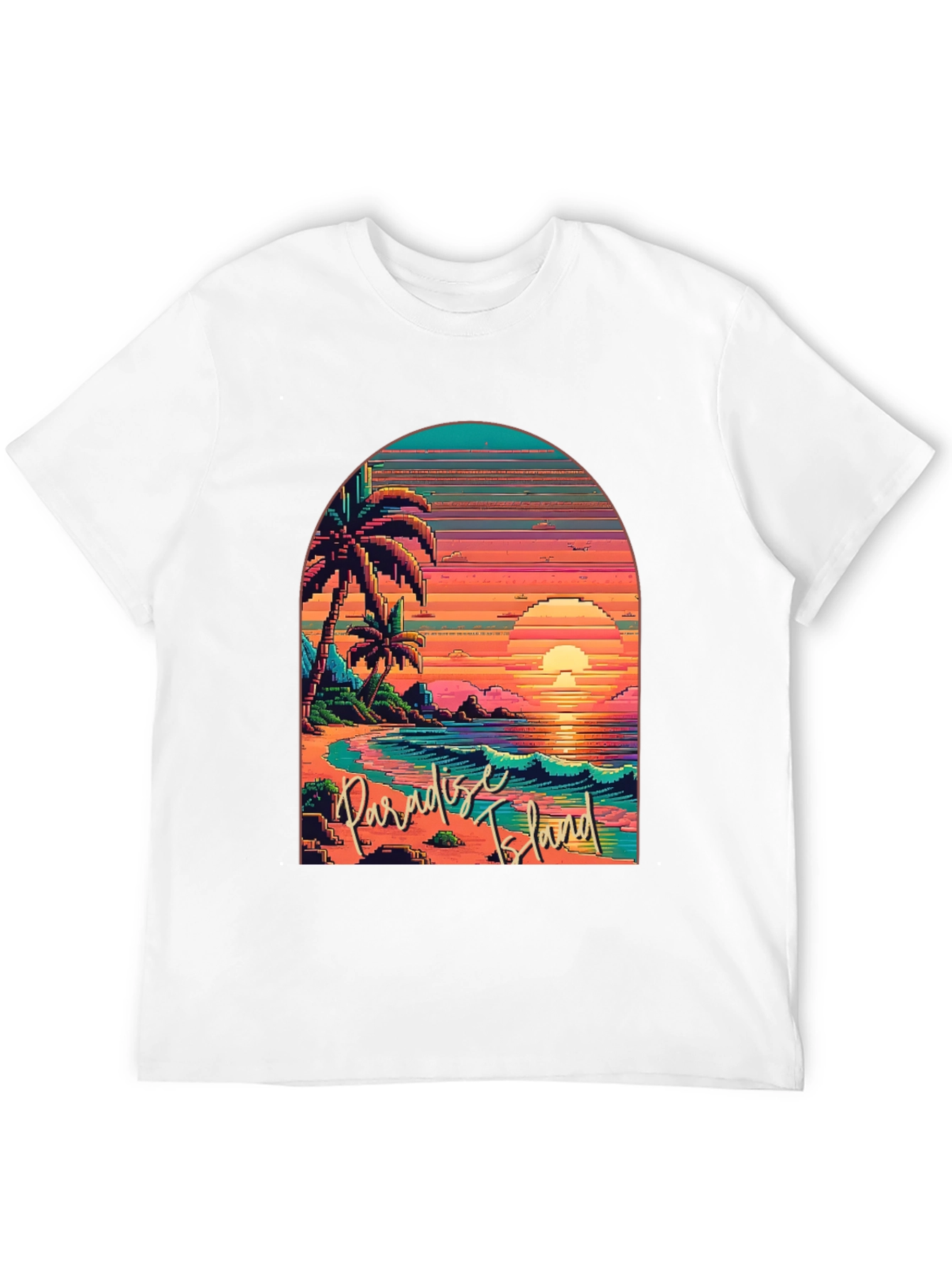 Paradise Island Pixel Art T-Shirt