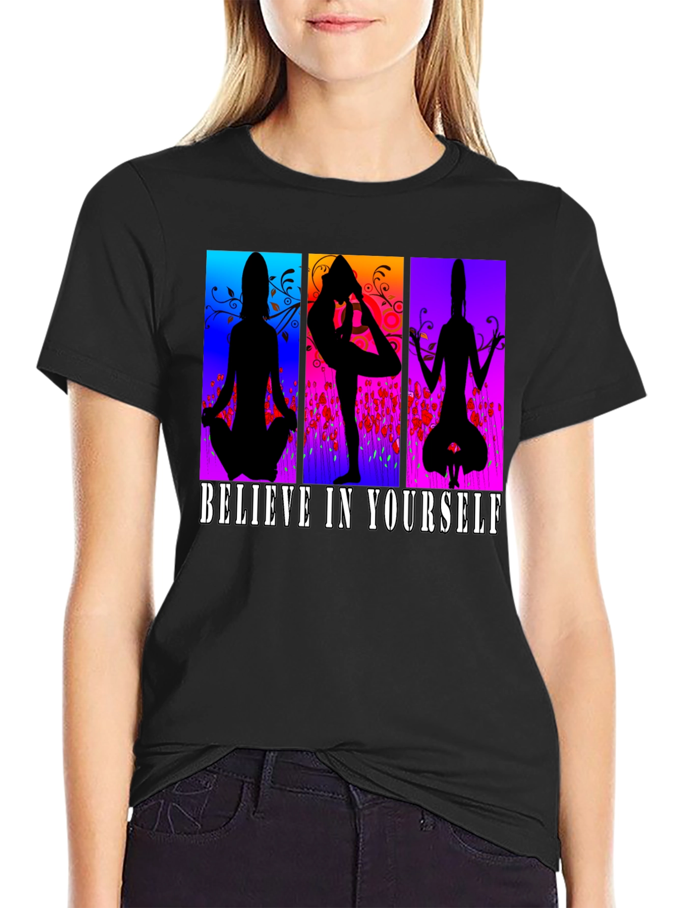 Believe in Yourself Yoga Silhouette T-Shirt