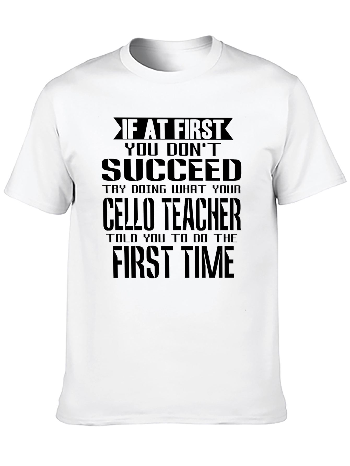 Cello Teacher Mens Black Graphic T-Shirt