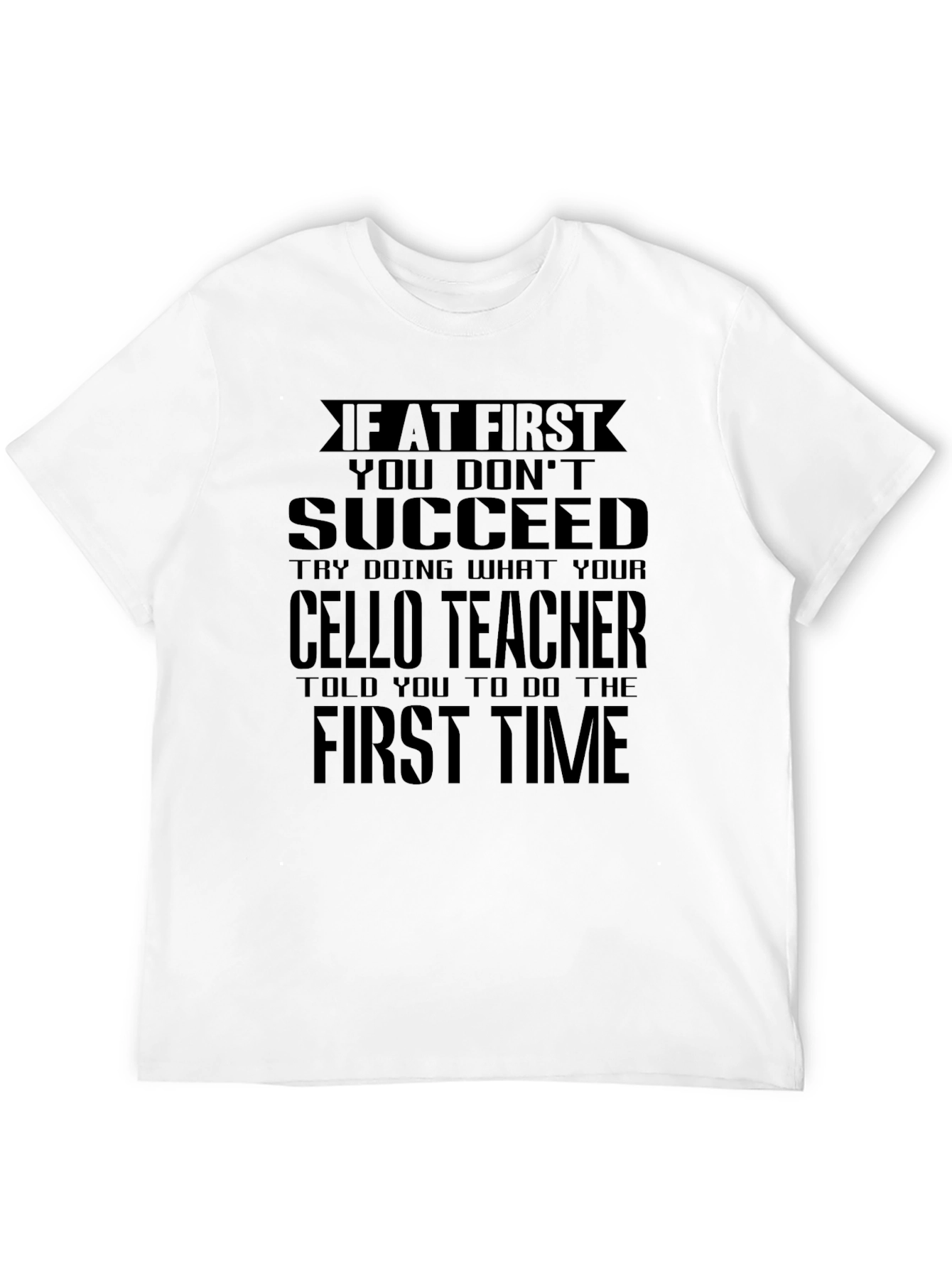 Cello Teacher Mens Black Graphic T-Shirt
