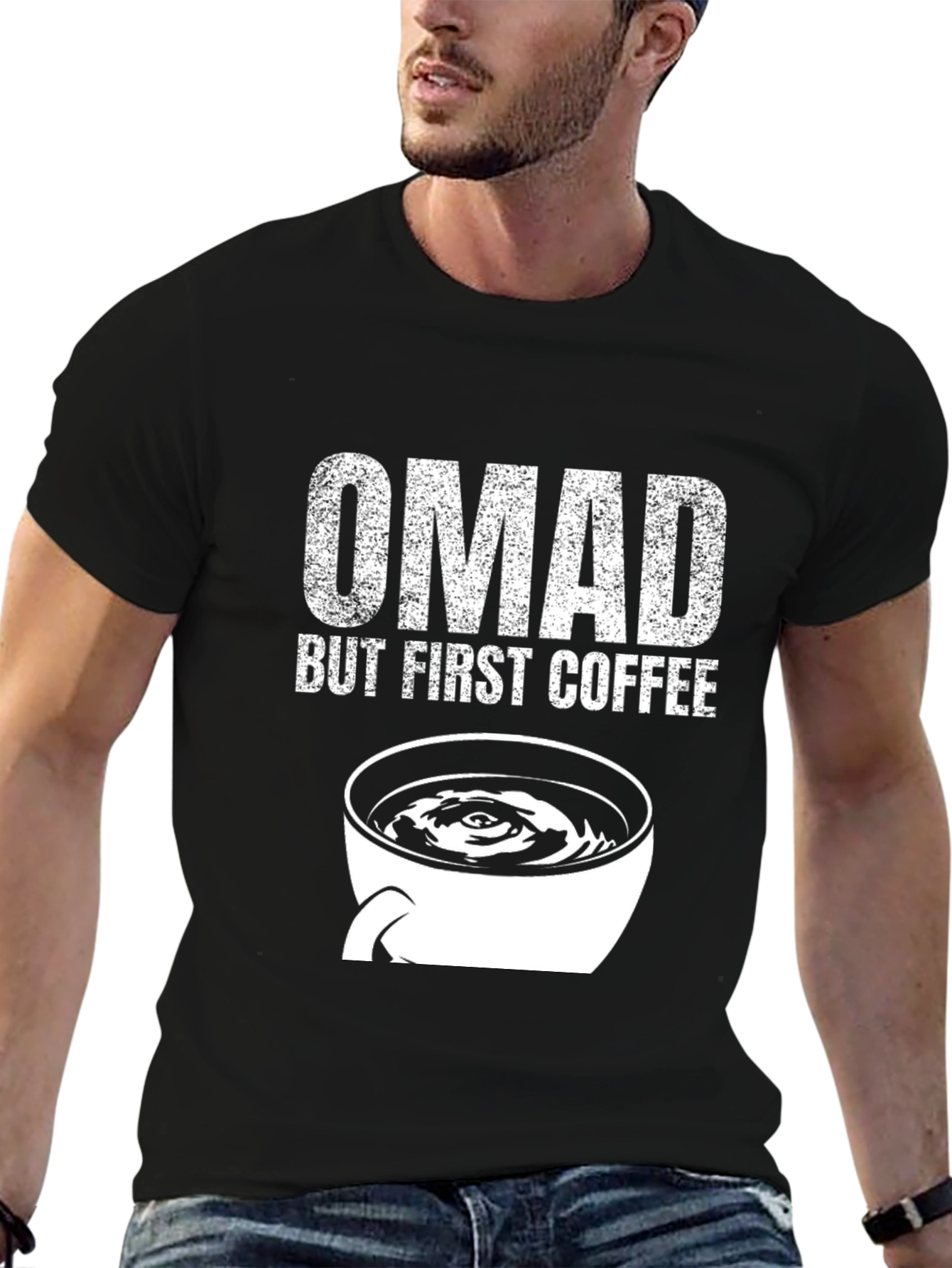OMAD But First Coffee T-Shirt - Black Graphic Tee