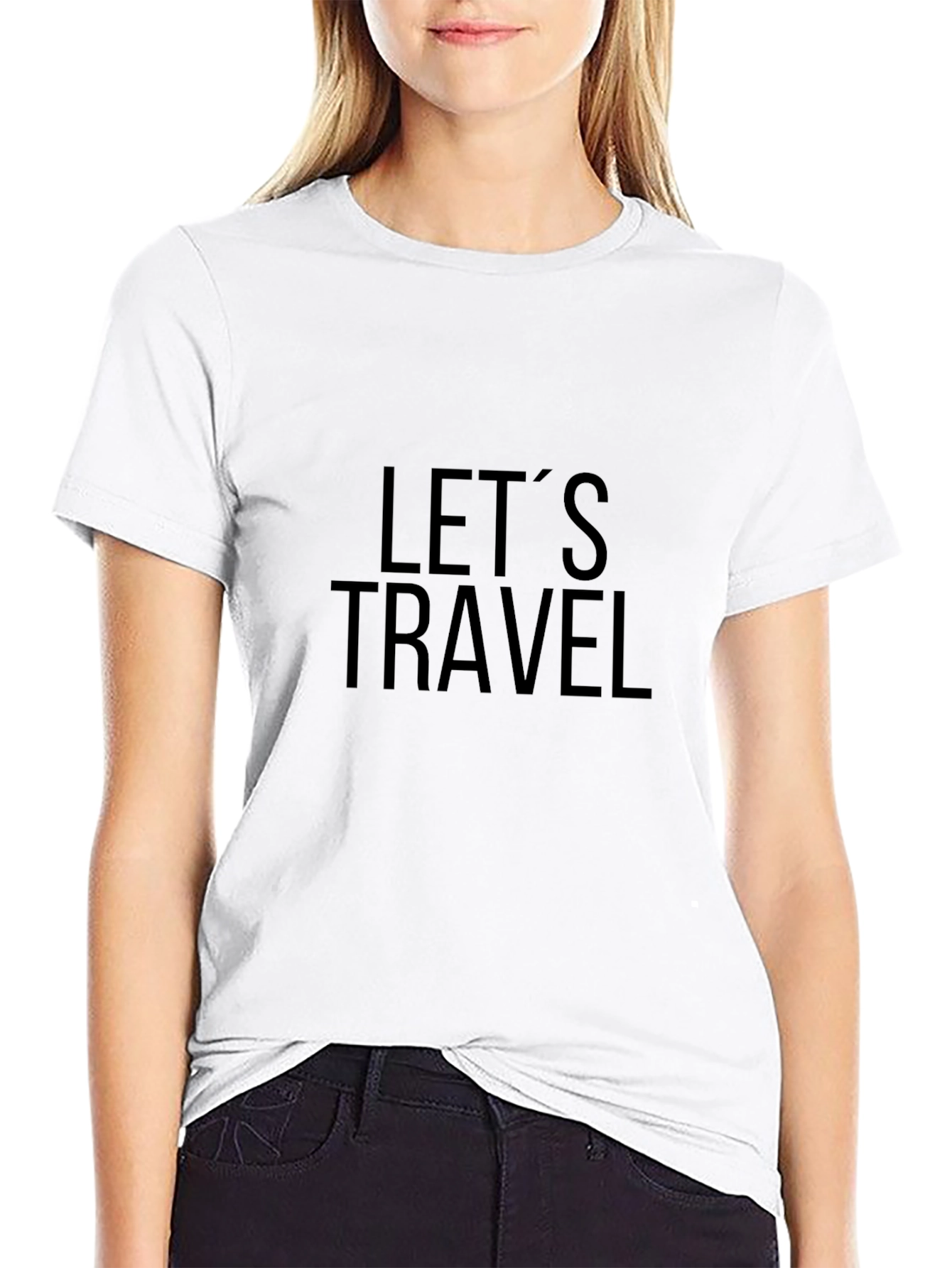 Lets Travel Black Graphic Tee