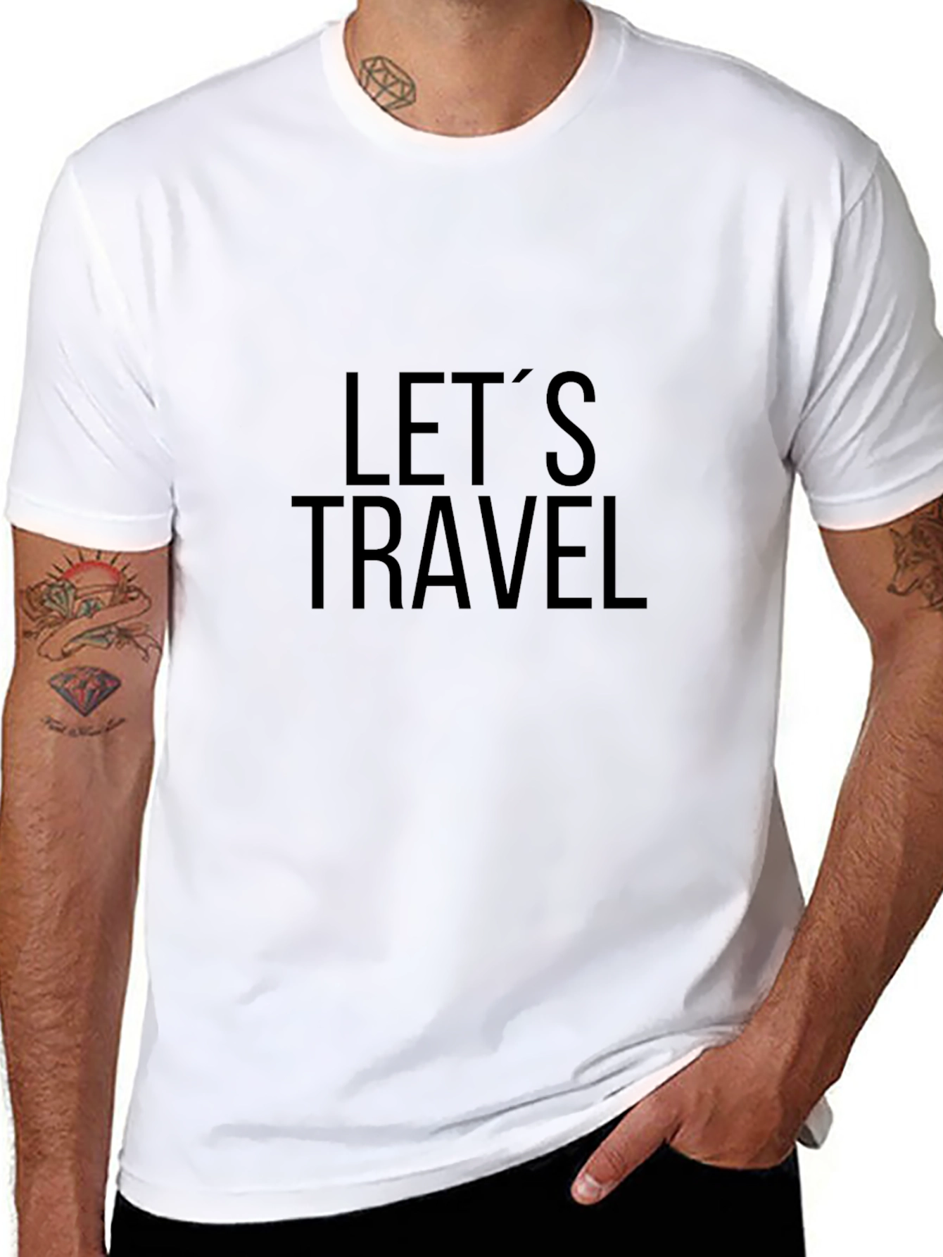 Lets Travel Black Graphic Tee