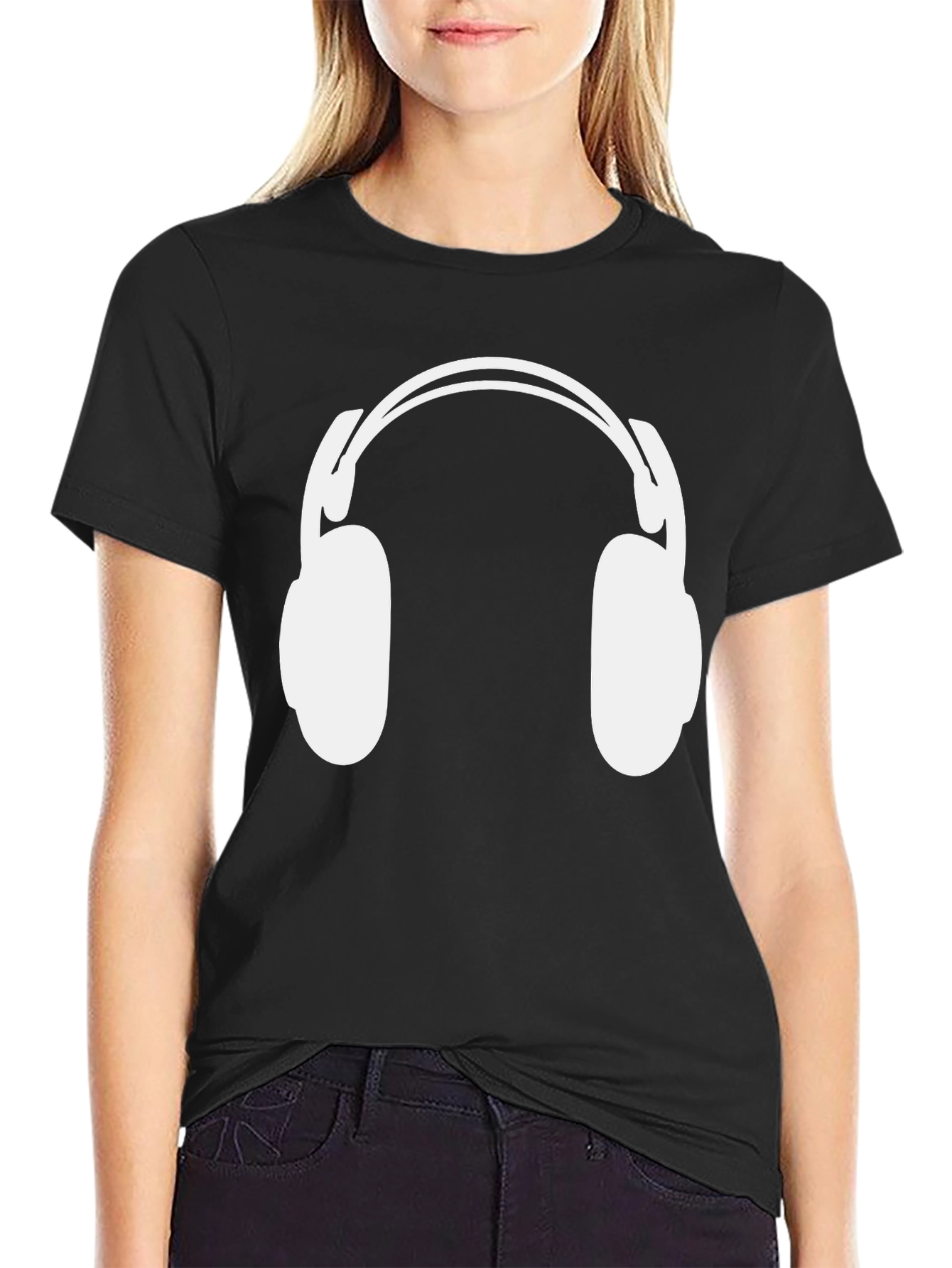 Headphone Graphic T-Shirt - Classic Black Tee