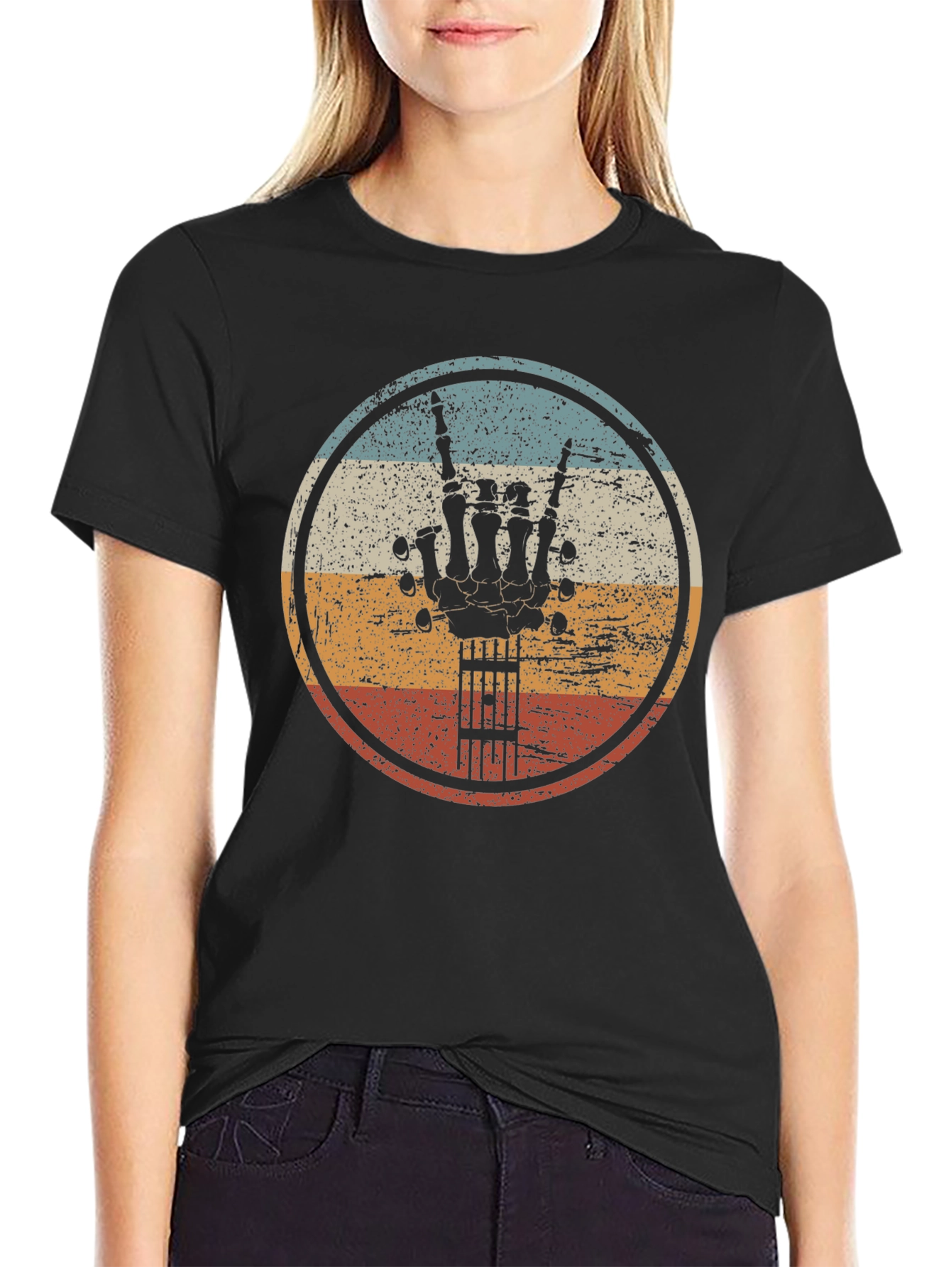 Retro Rock Hand Guitar T-Shirt