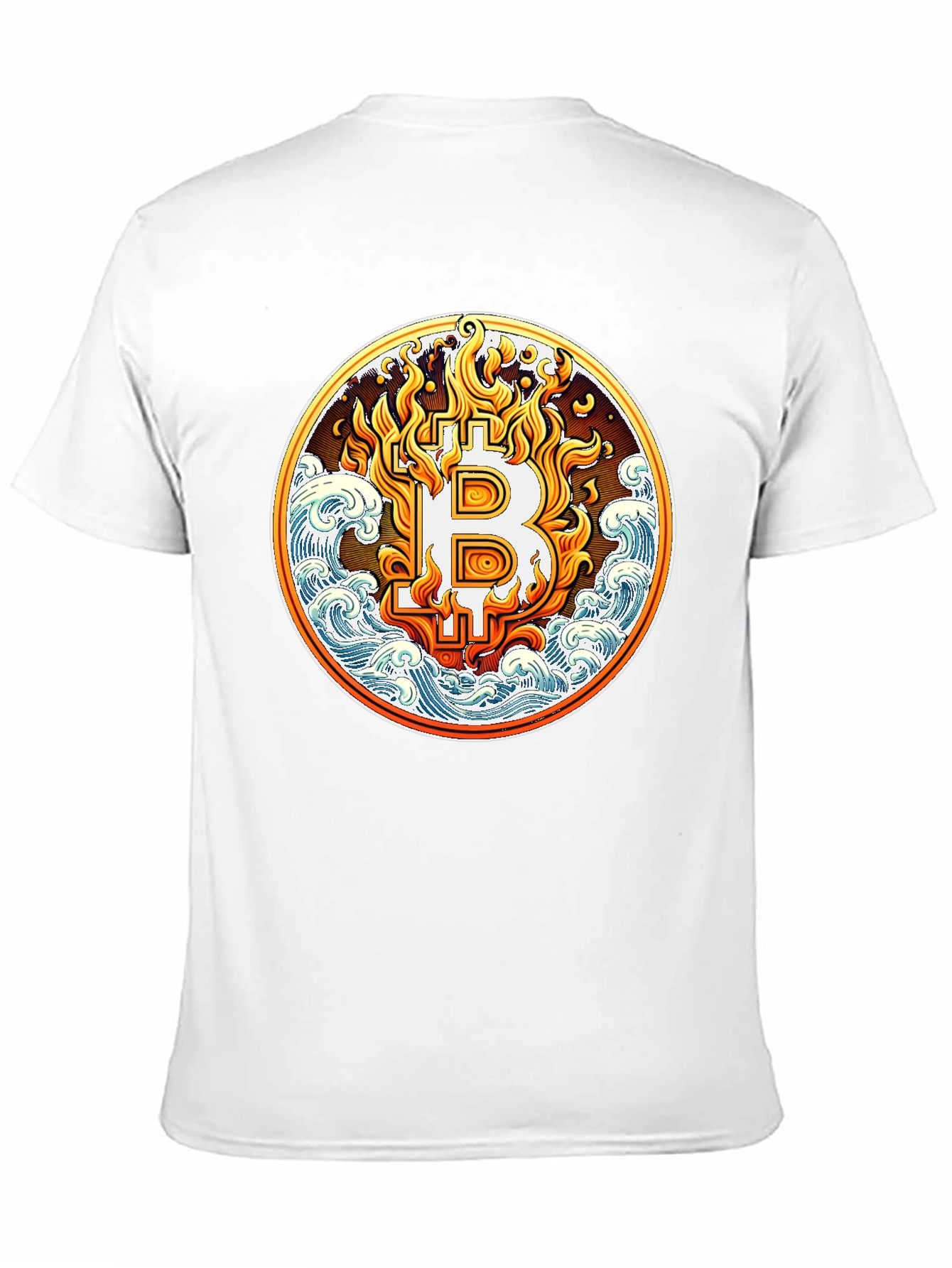 Bitcoin Flame Wave Graphic Tee