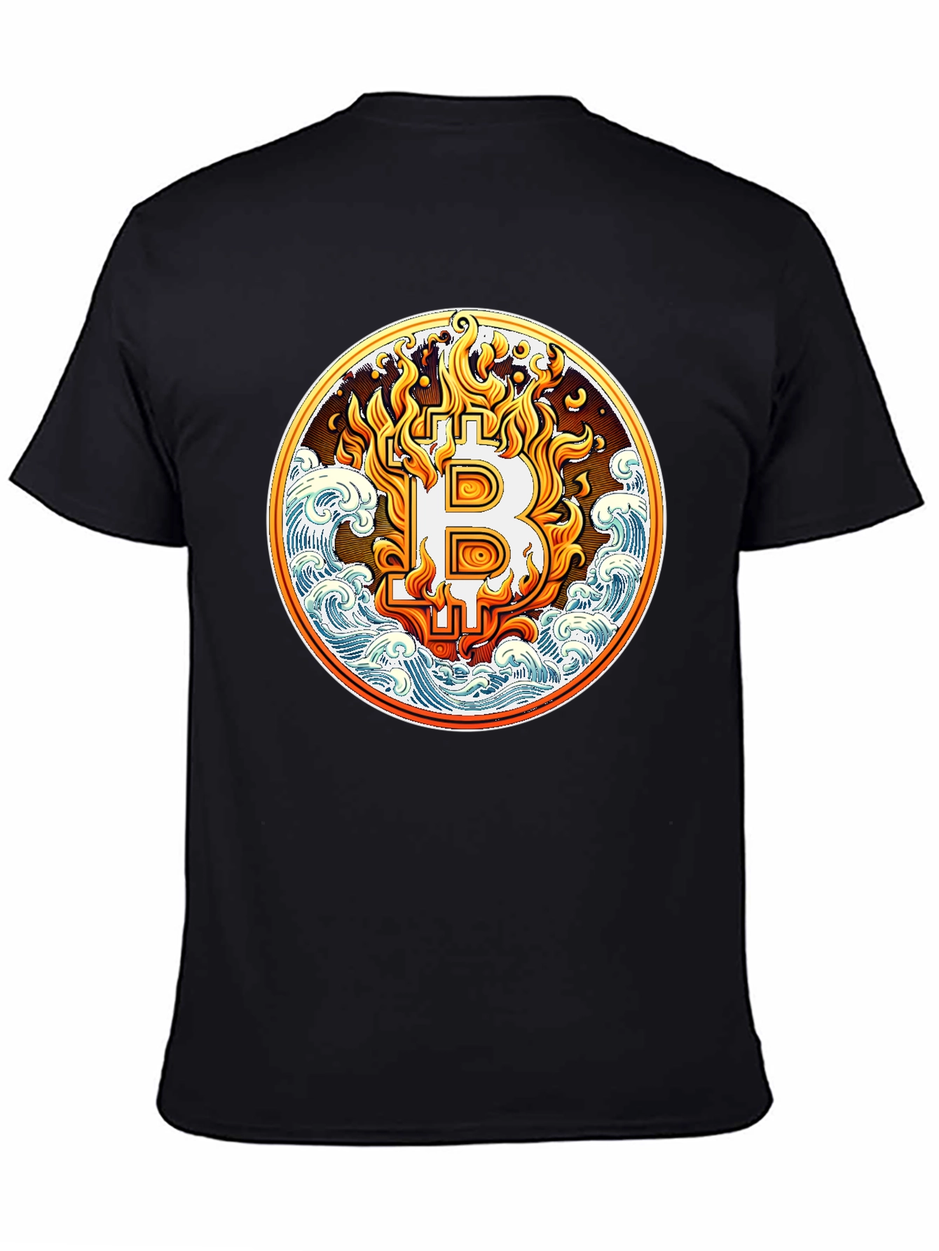 Bitcoin Flame Wave Graphic Tee