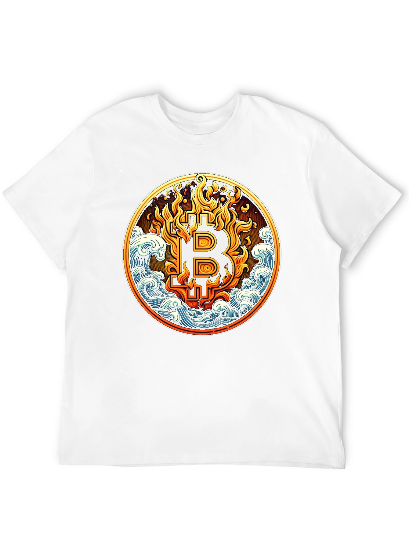 Bitcoin Flame Wave Graphic Tee