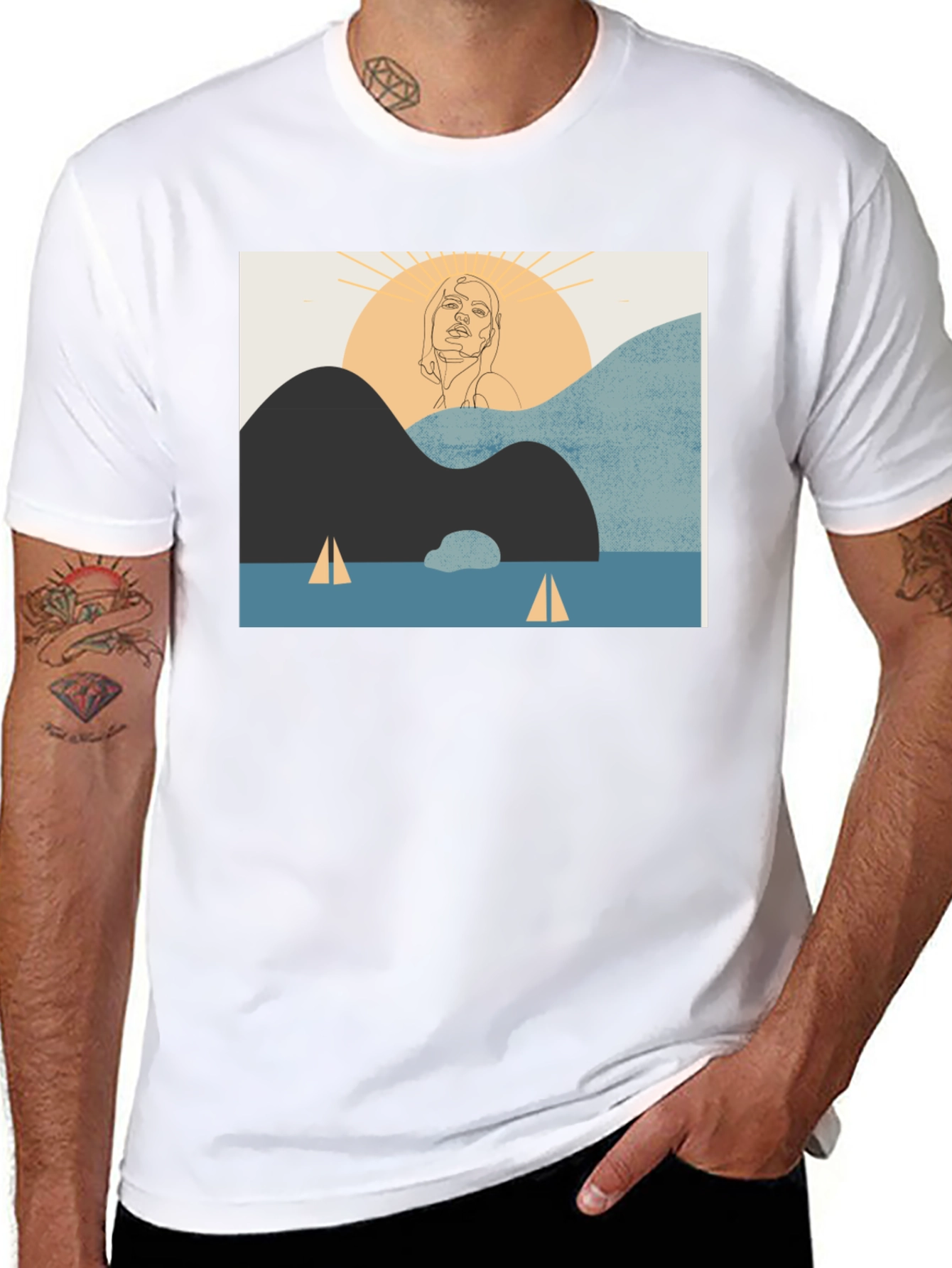 Modern Art Graphic Tee - Unisex Black T-Shirt