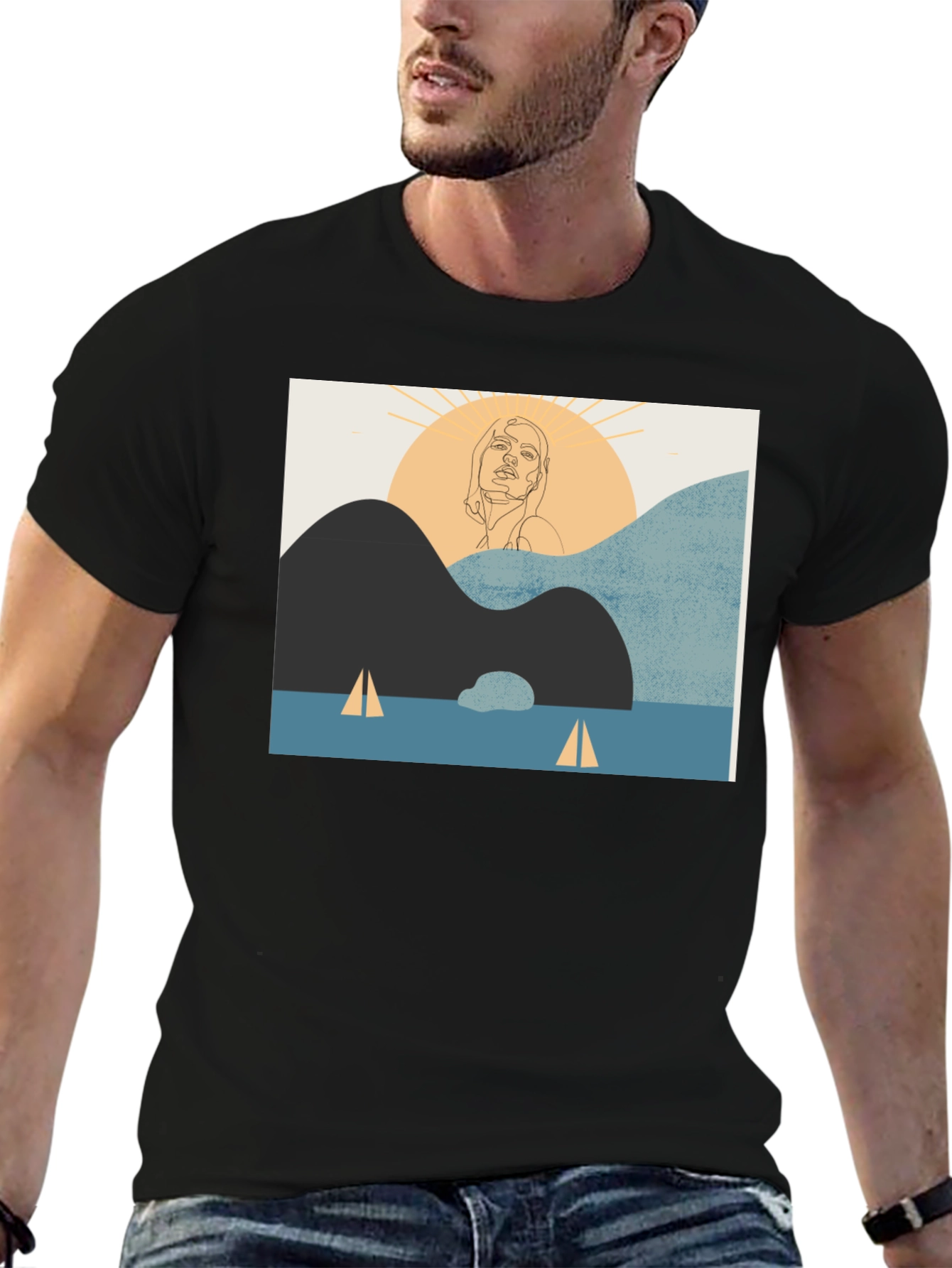 Modern Art Graphic Tee - Unisex Black T-Shirt