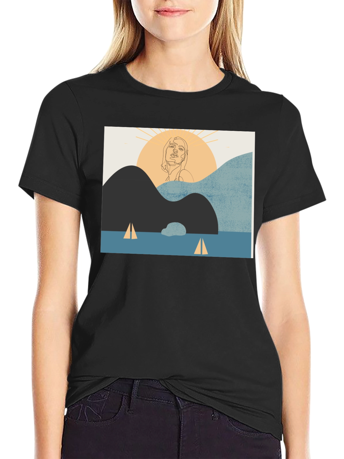 Modern Art Graphic Tee - Unisex Black T-Shirt