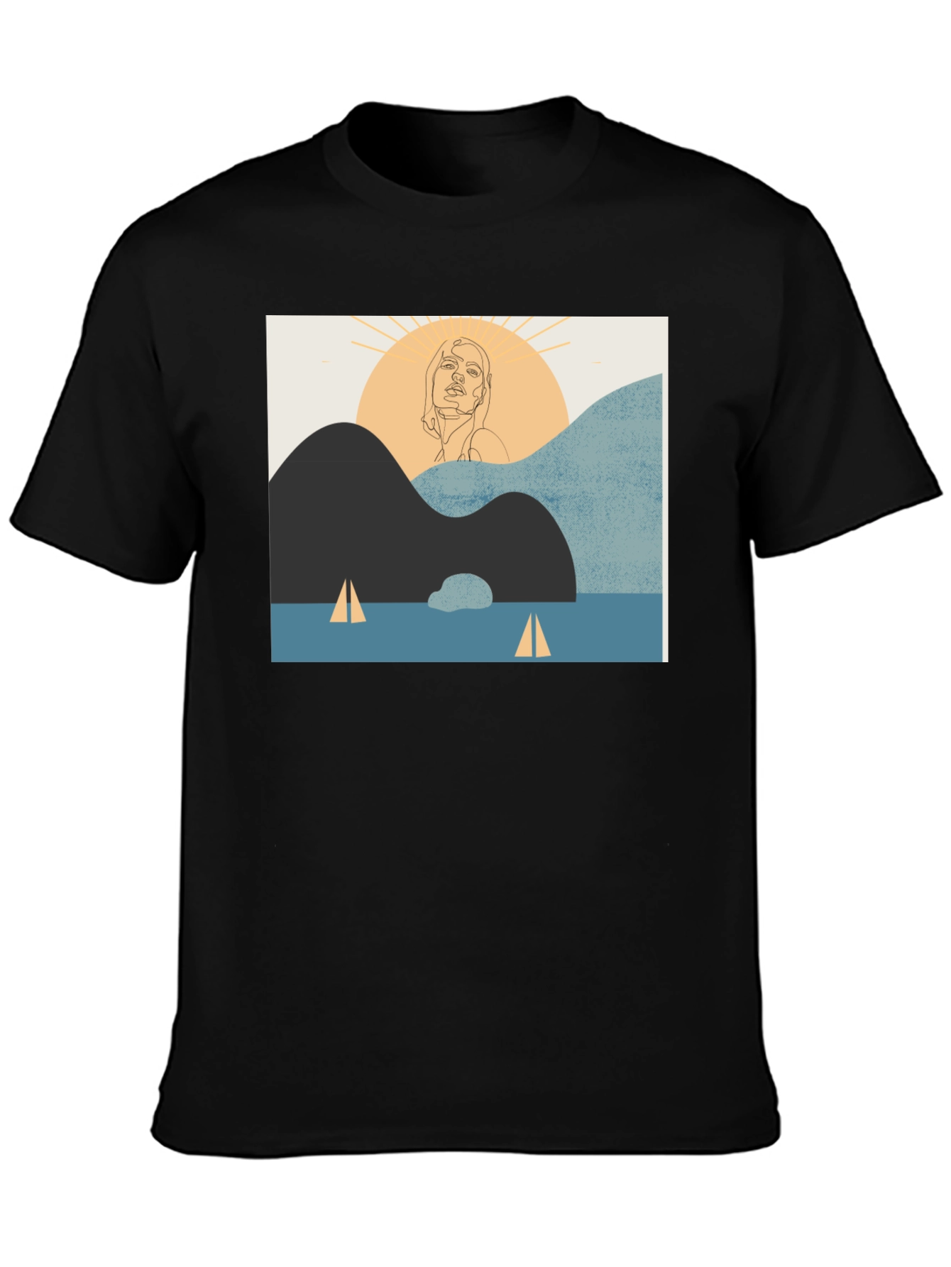 Modern Art Graphic Tee - Unisex Black T-Shirt