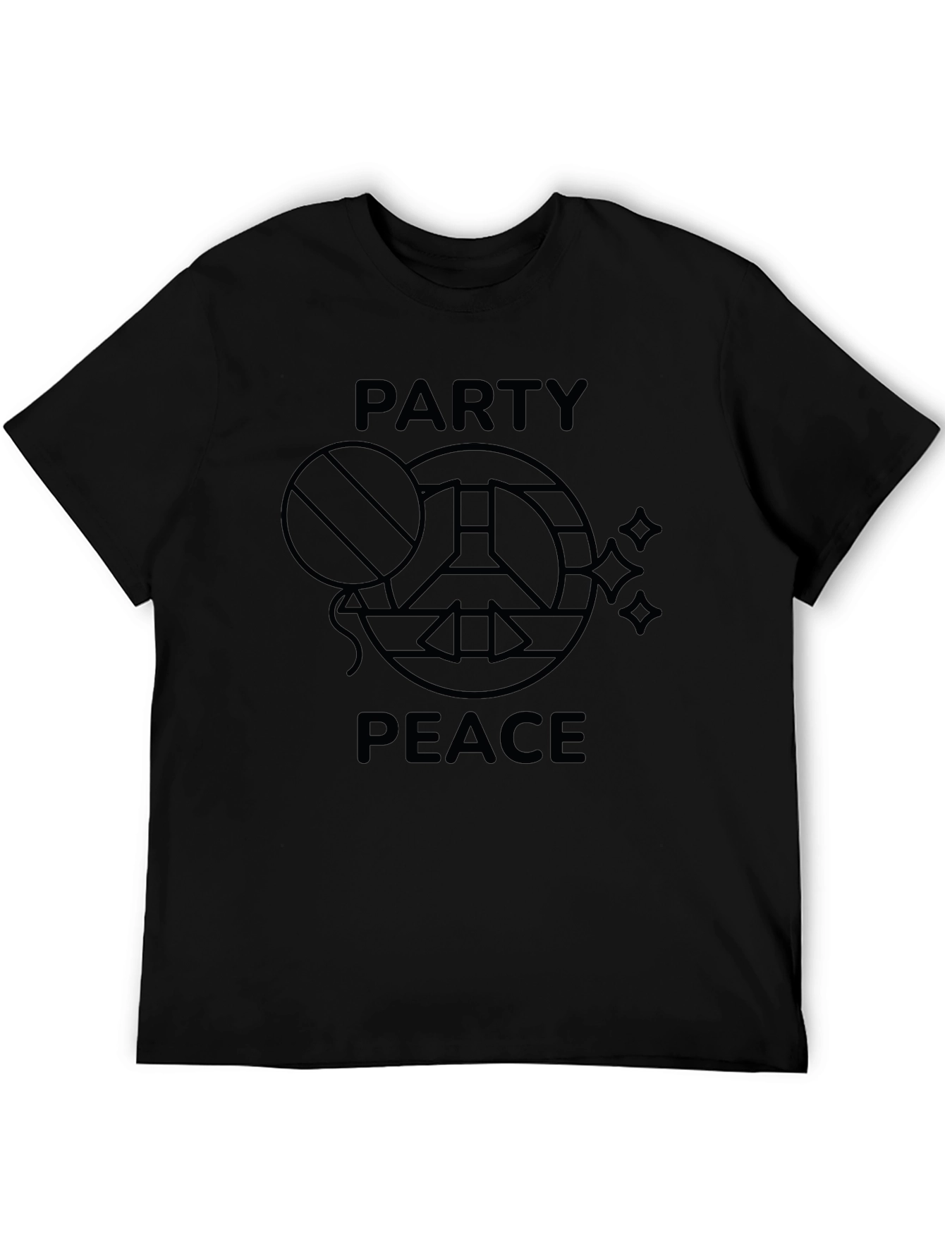 Party Peace T-Shirt - Black Graphic Tee