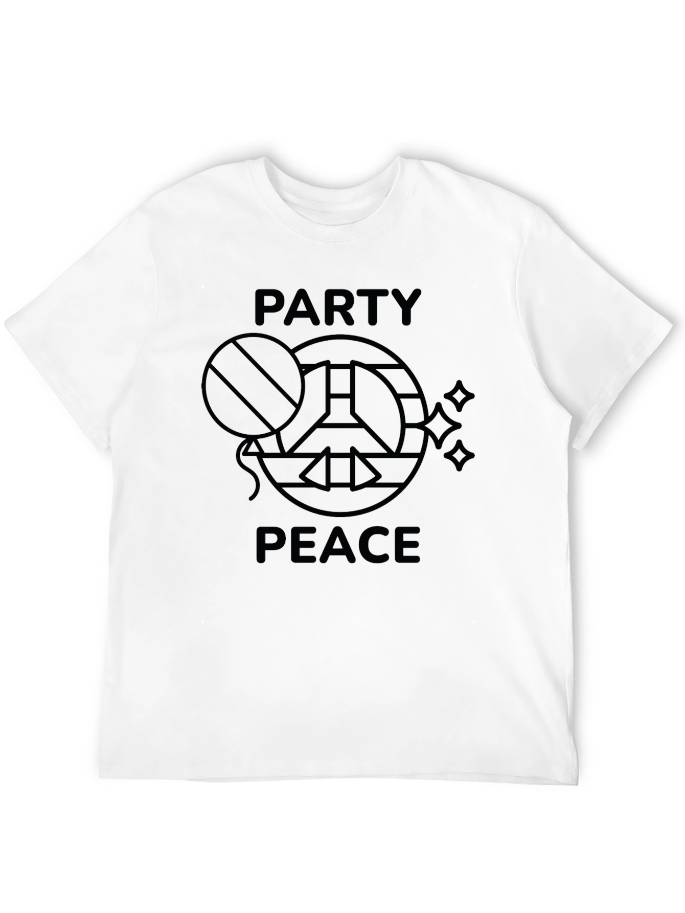 Party Peace T-Shirt - Black Graphic Tee