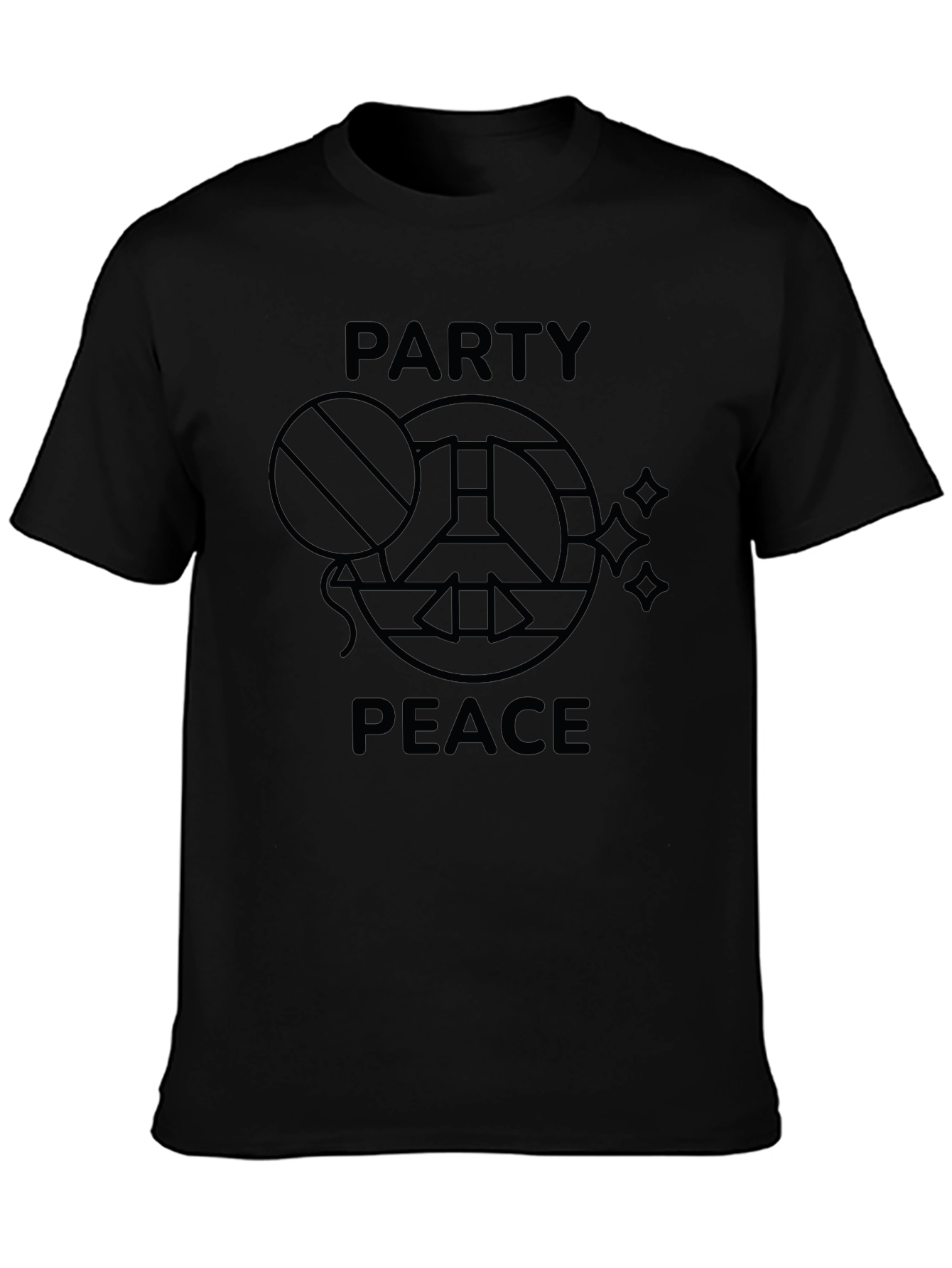Party Peace T-Shirt - Black Graphic Tee