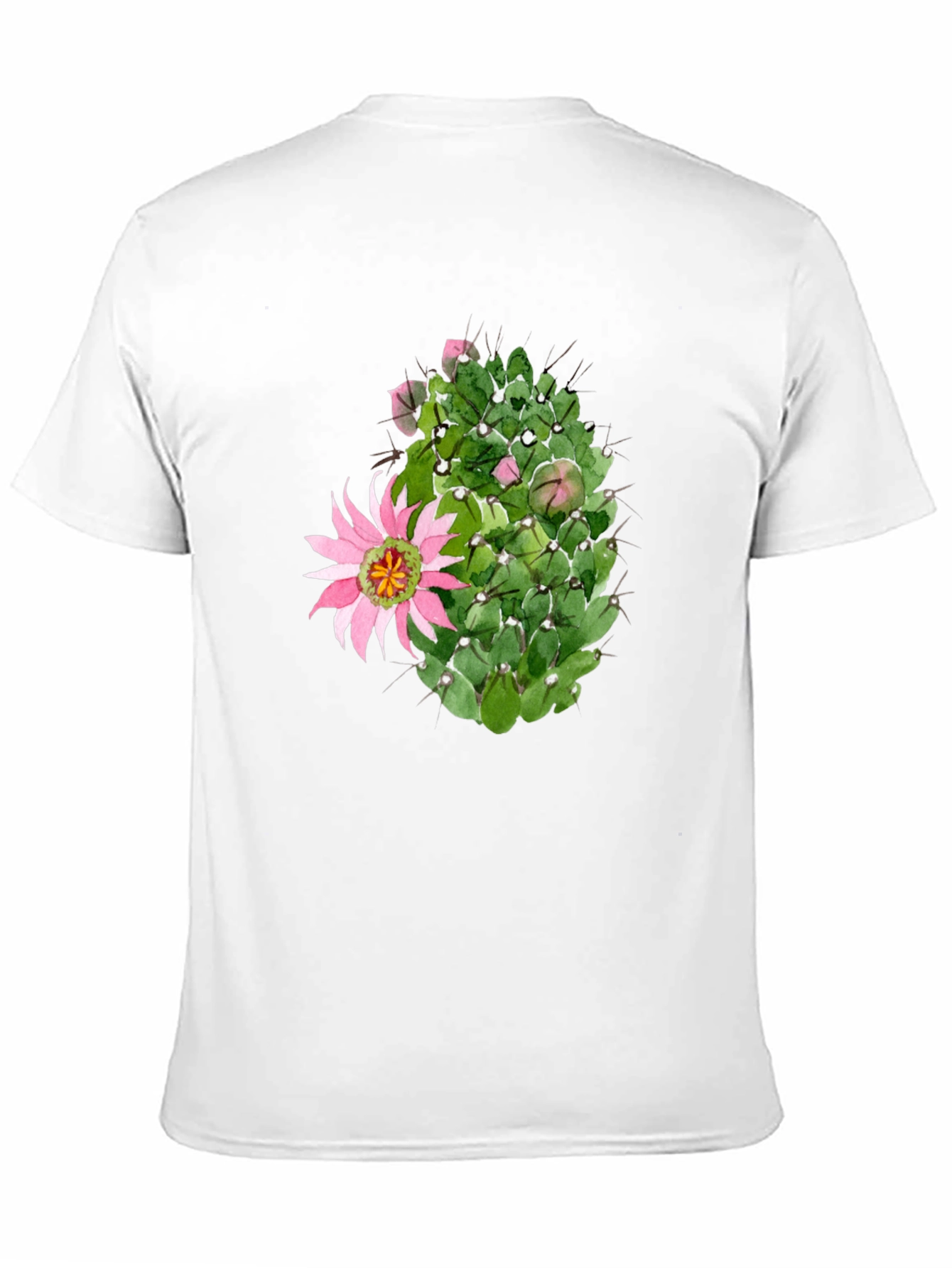 Cactus Flower Graphic Tee - Black Cotton