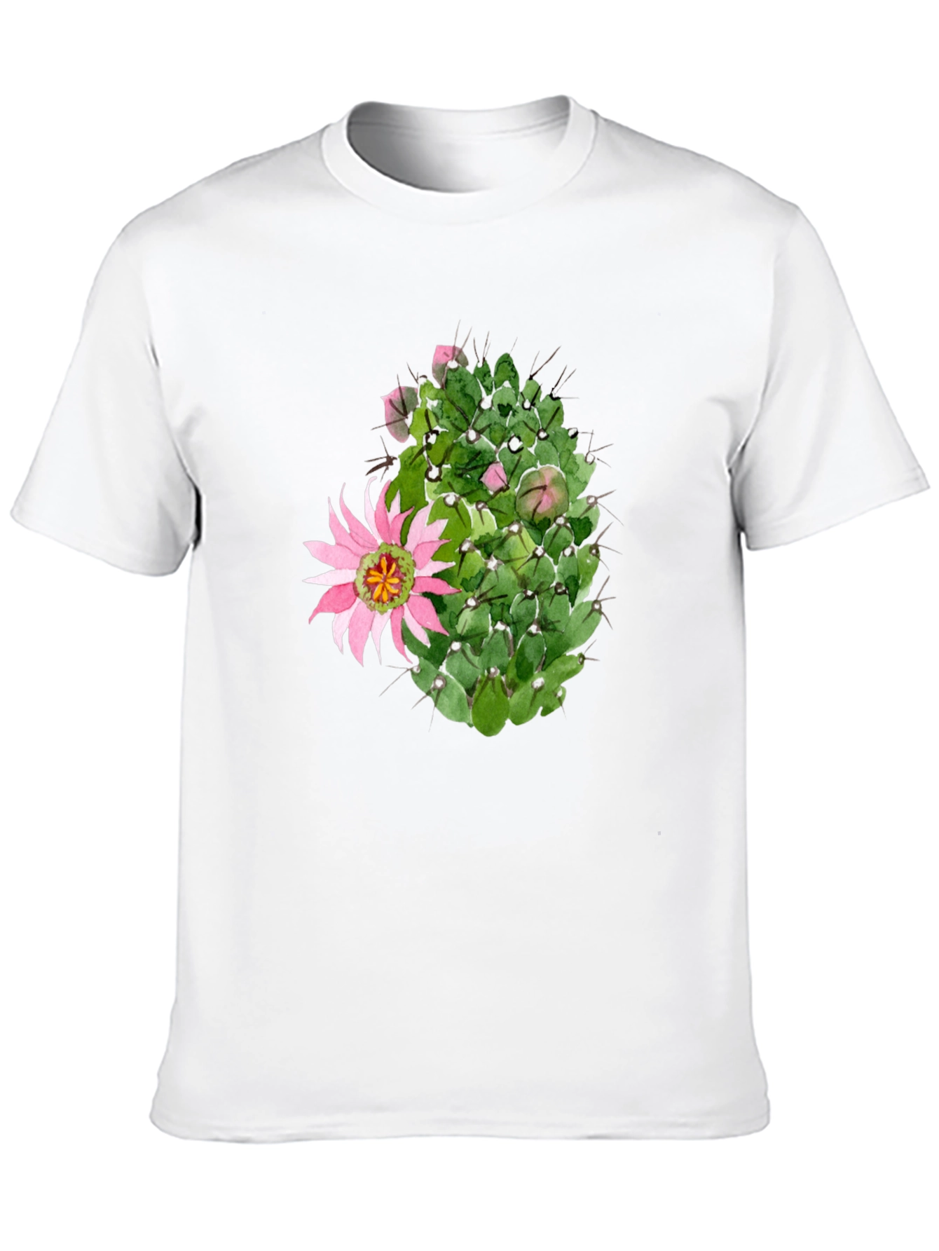 Cactus Flower Graphic Tee - Black Cotton