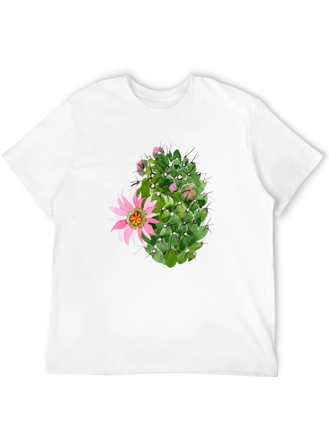 Cactus Flower Graphic Tee - Black Cotton