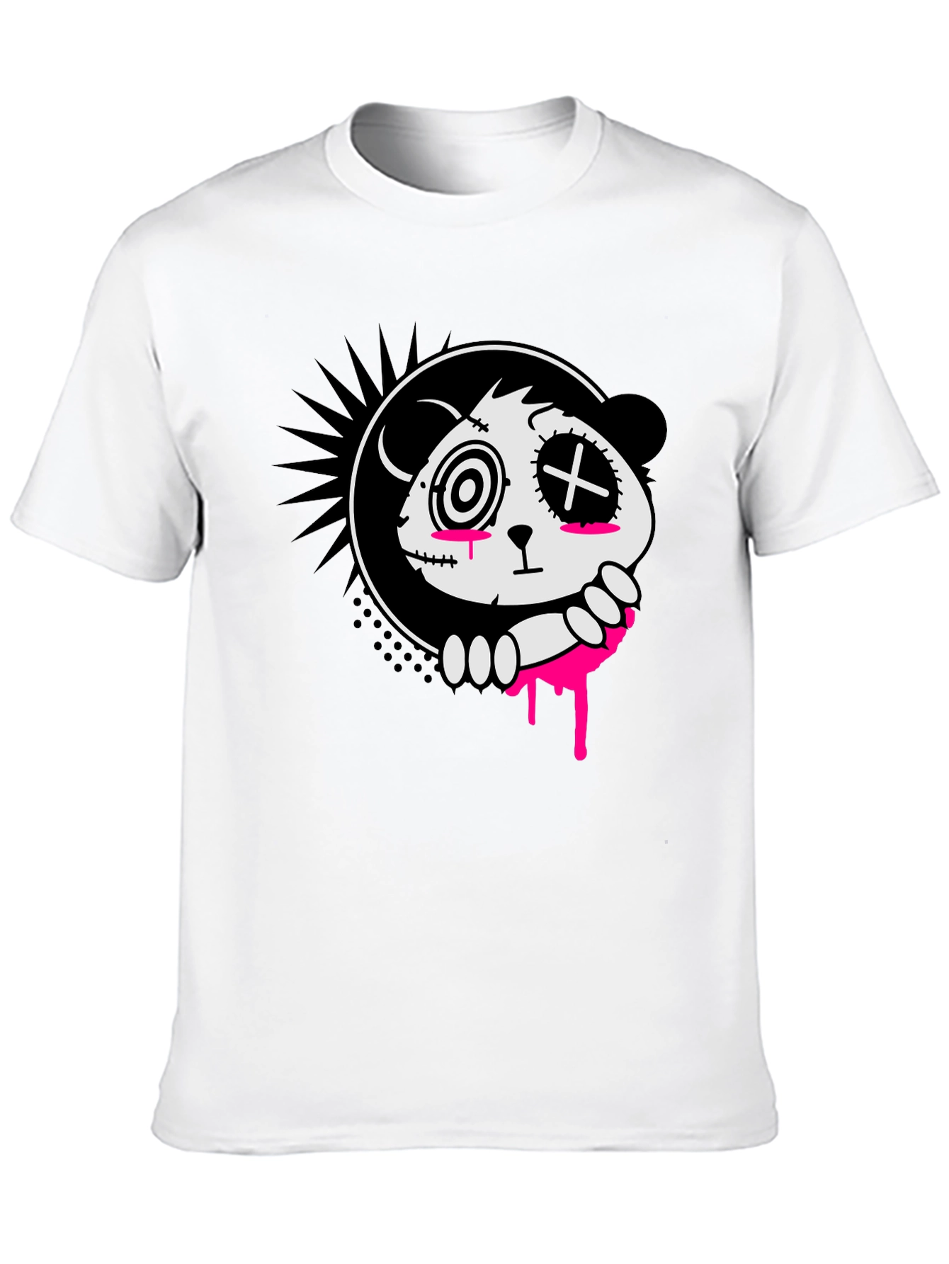 Creepy Cute Panda Graphic Tee - Black