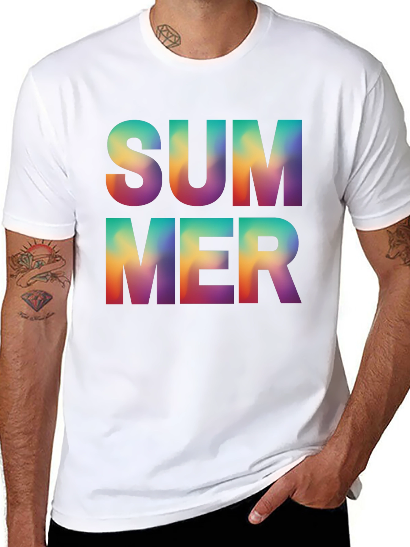 Summer Graphic Tee - Stylish Gradient Design