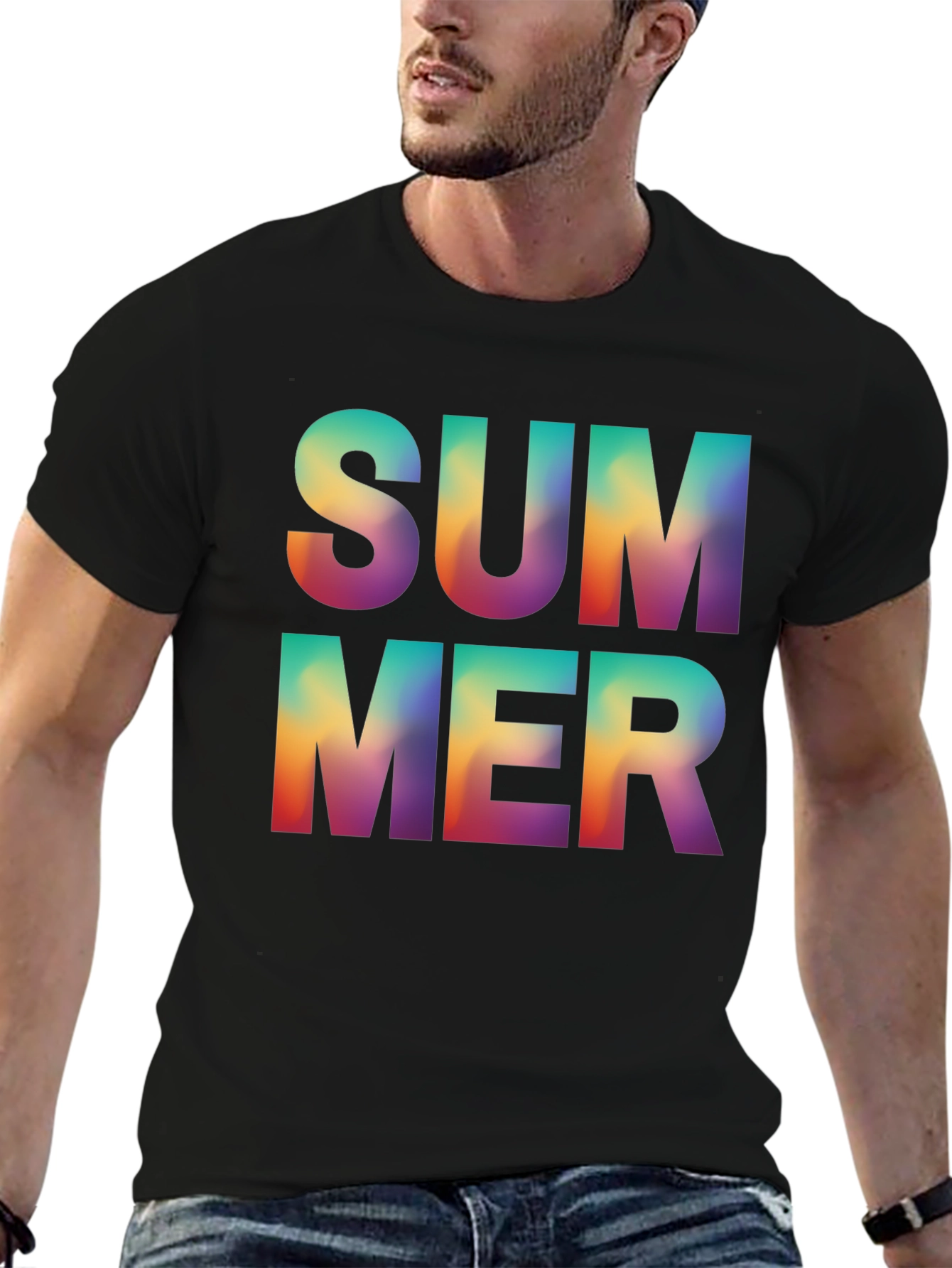 Summer Graphic Tee - Stylish Gradient Design