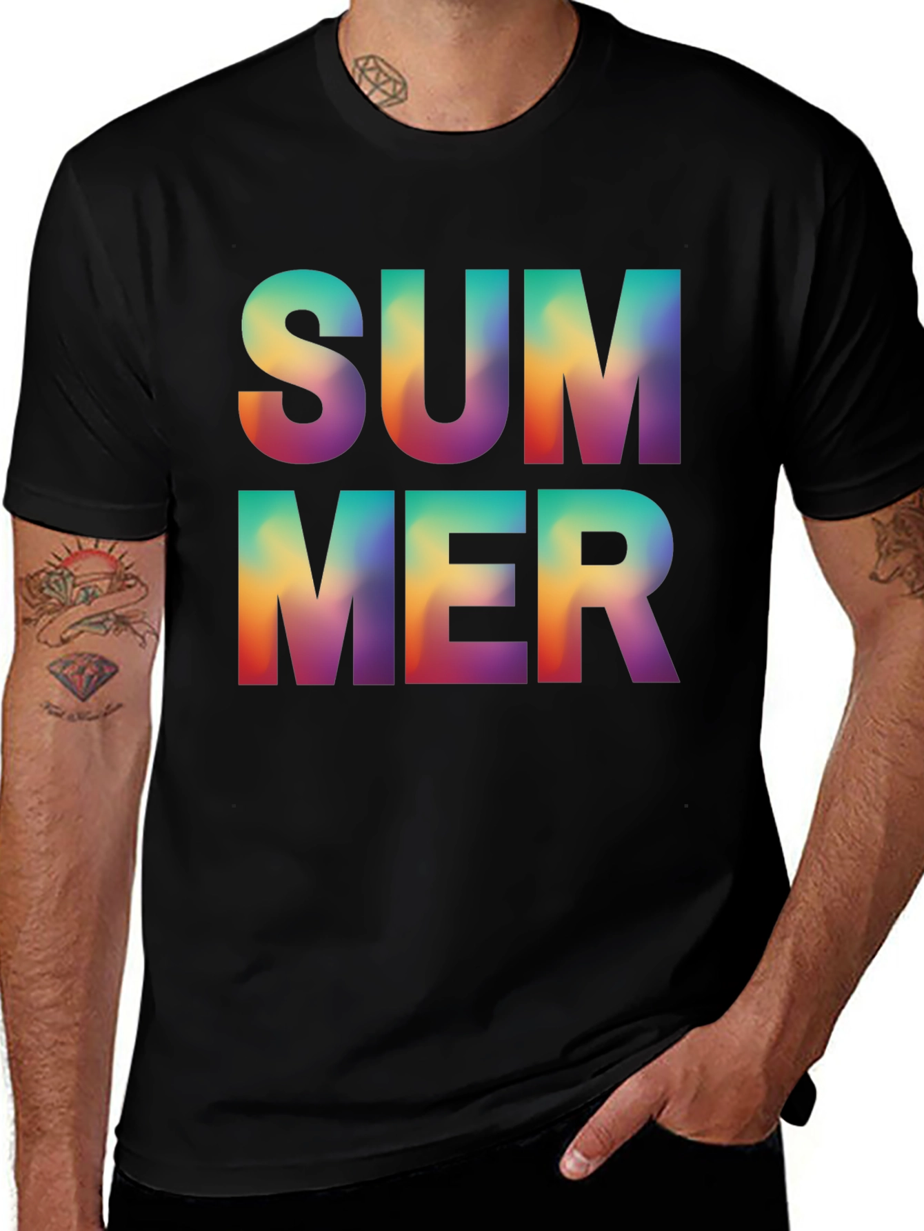 Summer Graphic Tee - Stylish Gradient Design