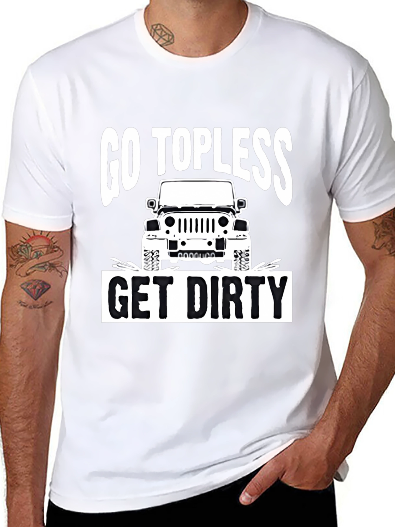 Go Topless Get Dirty Jeep T-Shirt - Black