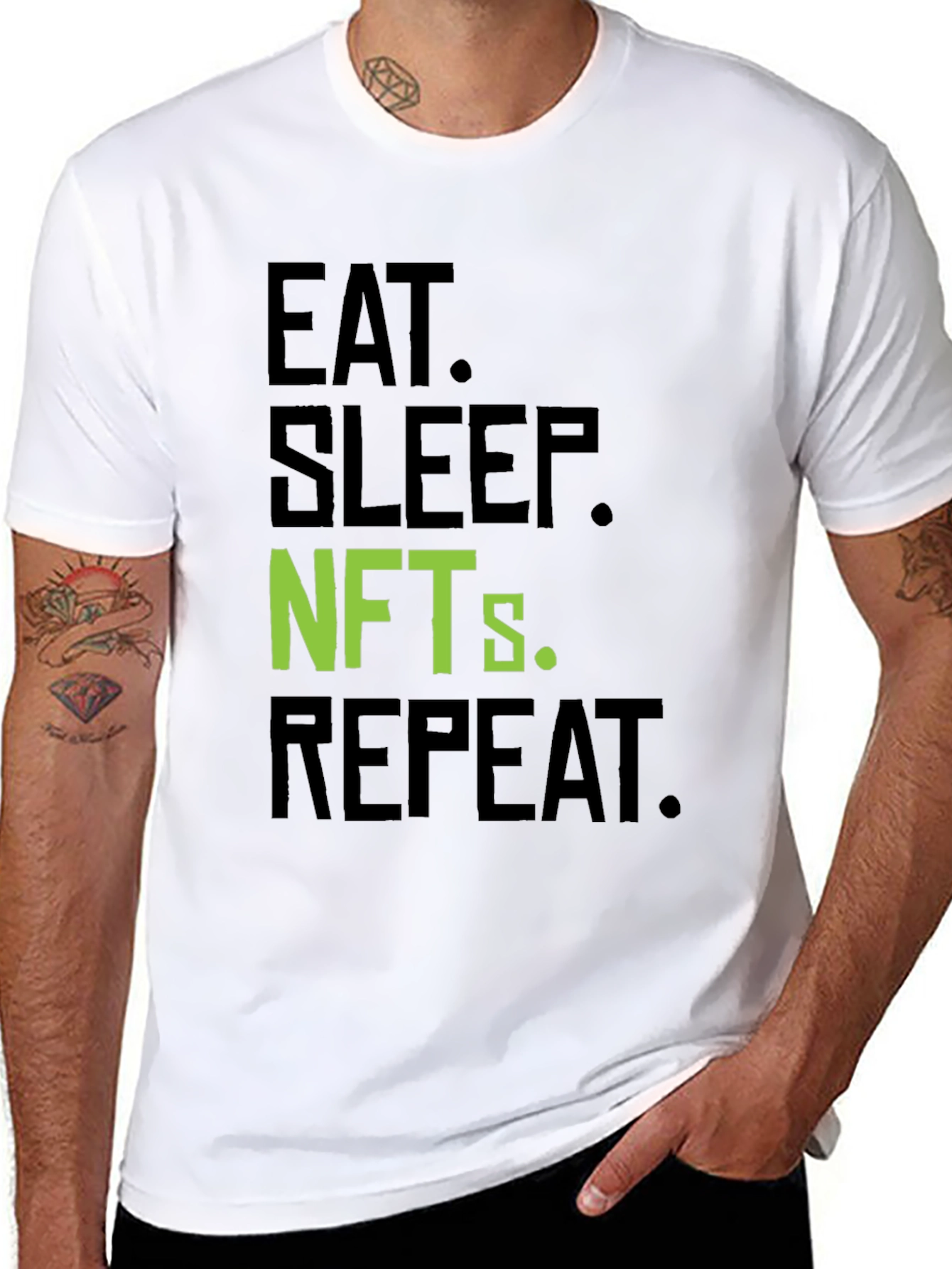 Eat Sleep NFTs Repeat Black T-Shirt
