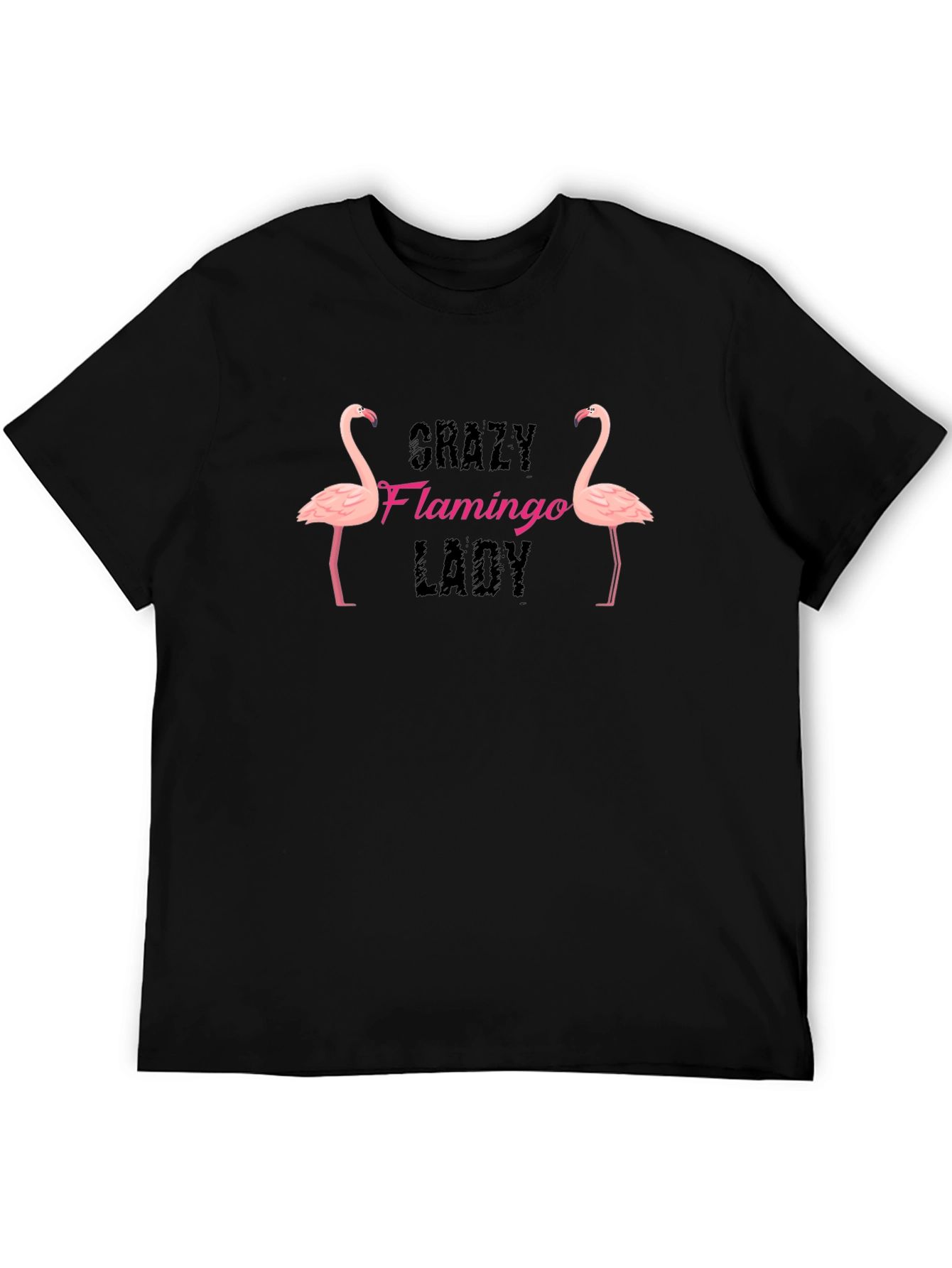 Crazy Flamingo Lady Graphic T-Shirt