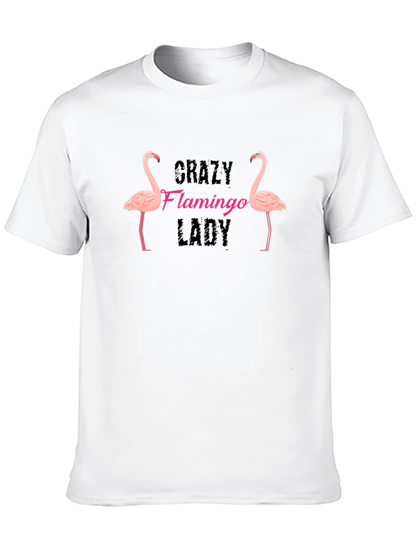 Crazy Flamingo Lady Graphic T-Shirt