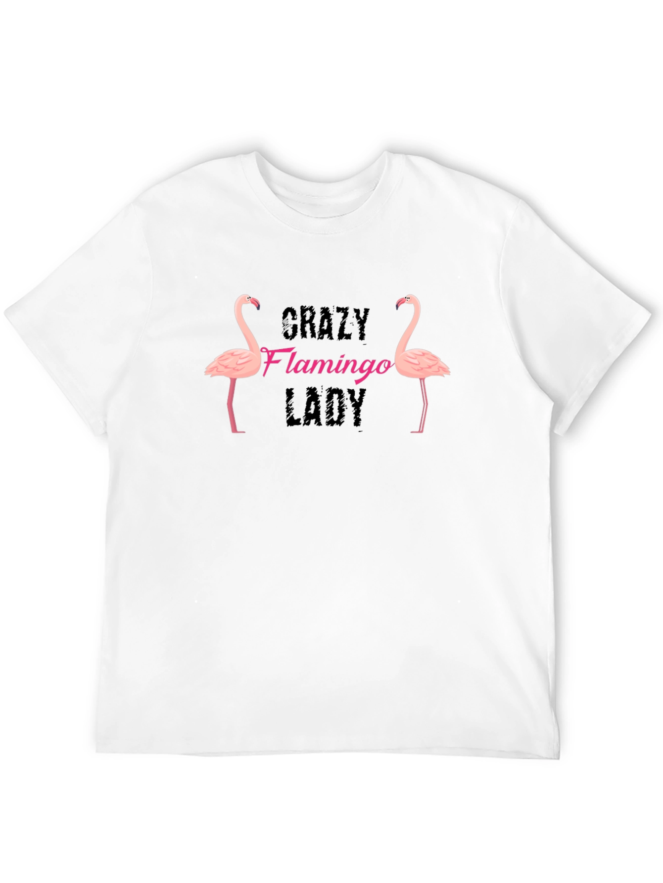 Crazy Flamingo Lady Graphic T-Shirt