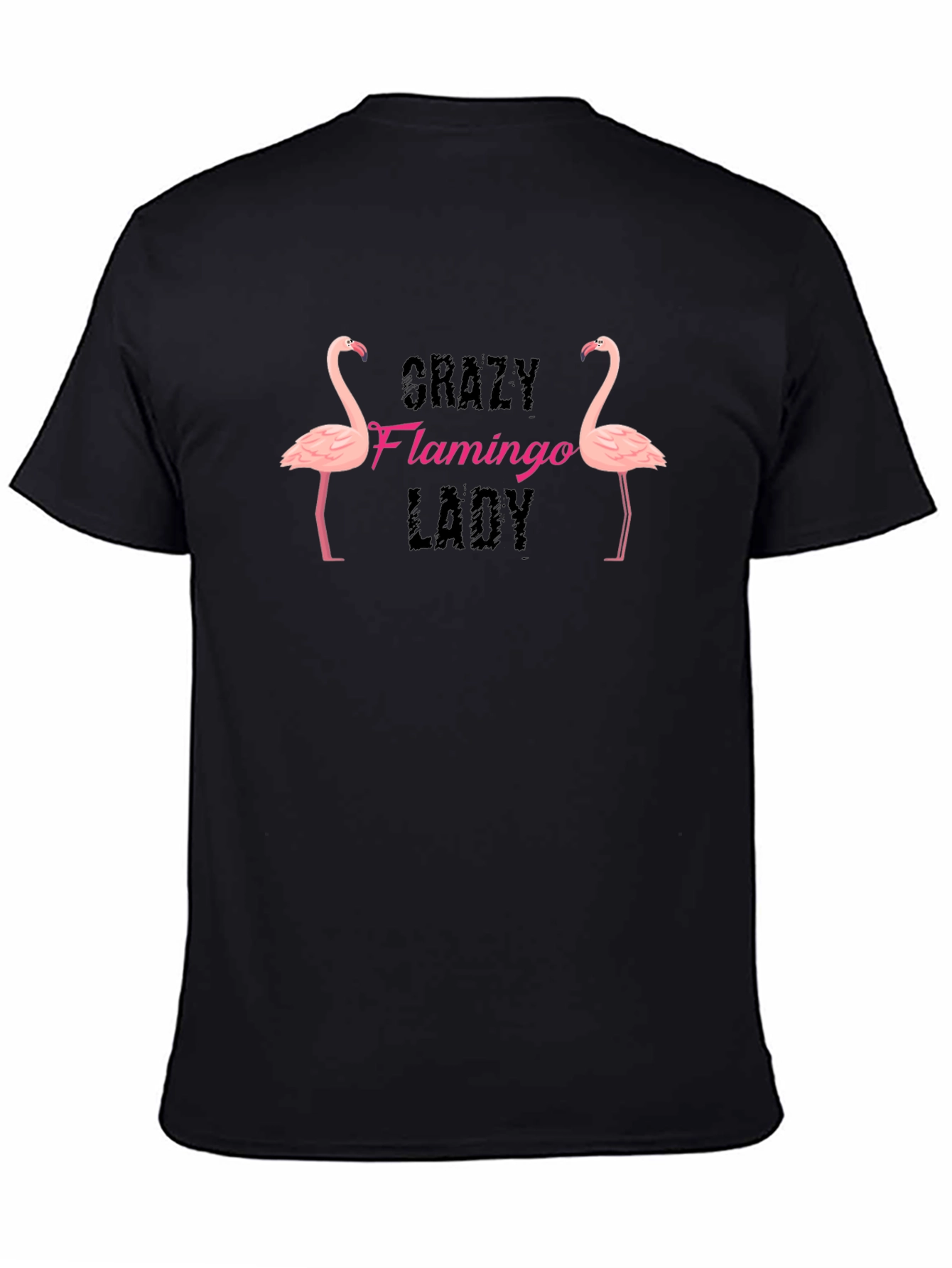 Crazy Flamingo Lady Graphic T-Shirt