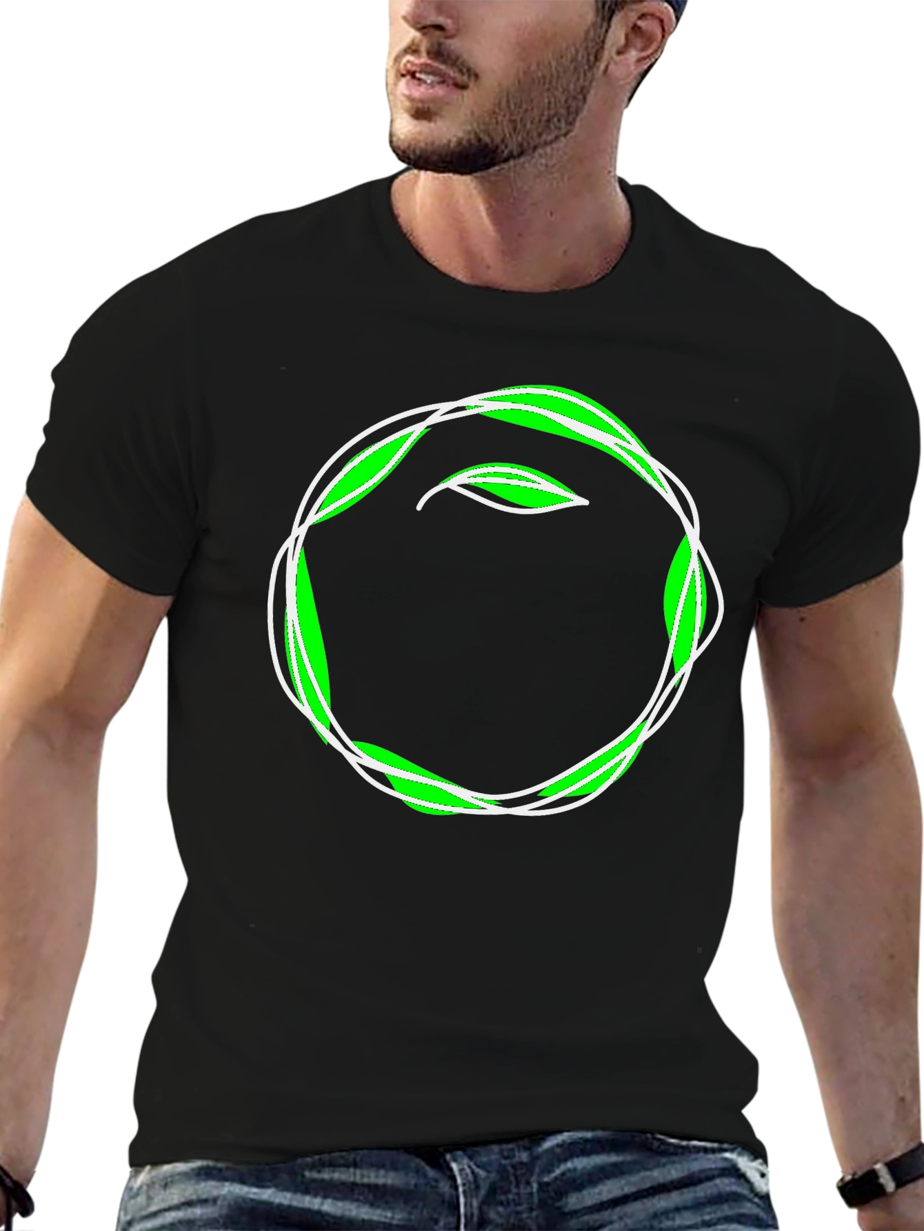 Leaf Circle Graphic Tee - Eco-Friendly Style