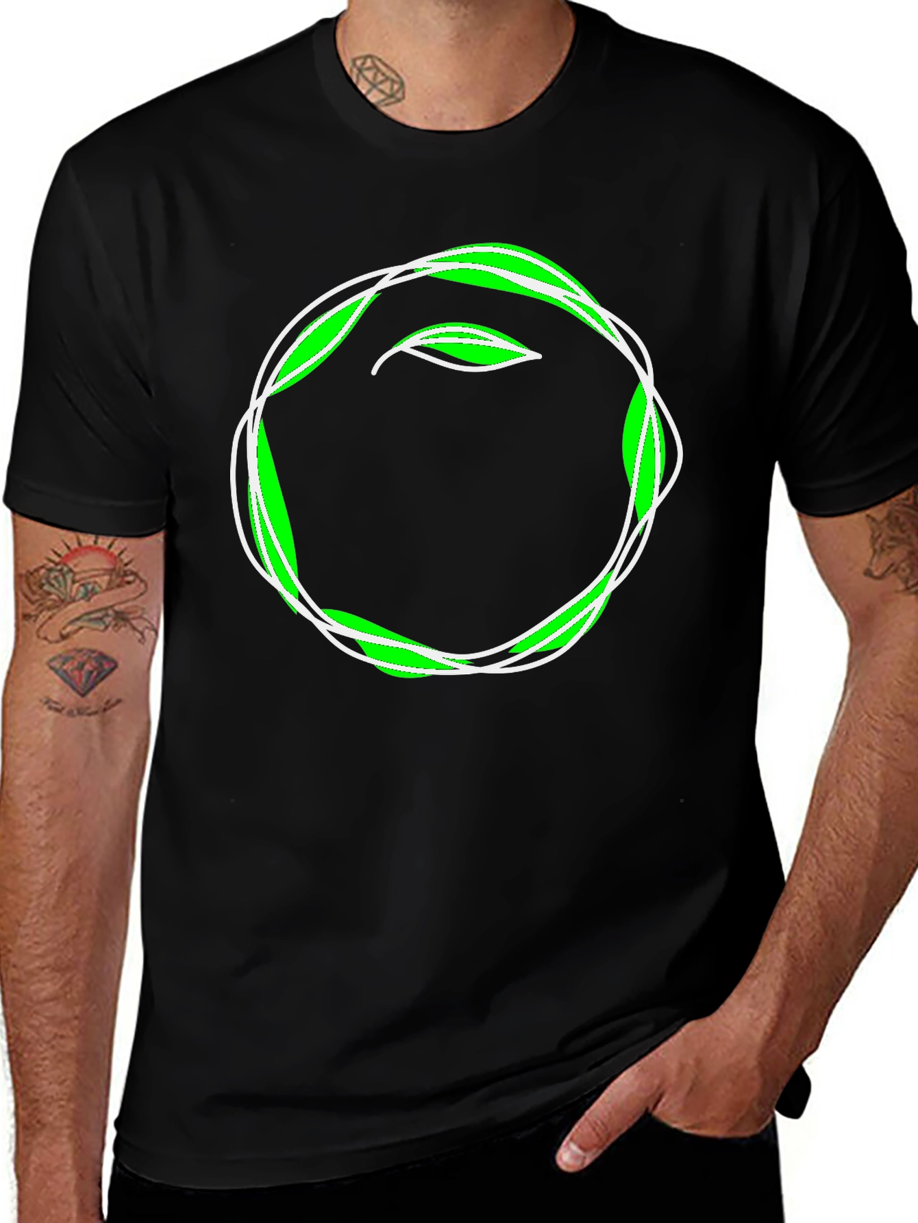 Leaf Circle Graphic Tee - Eco-Friendly Style