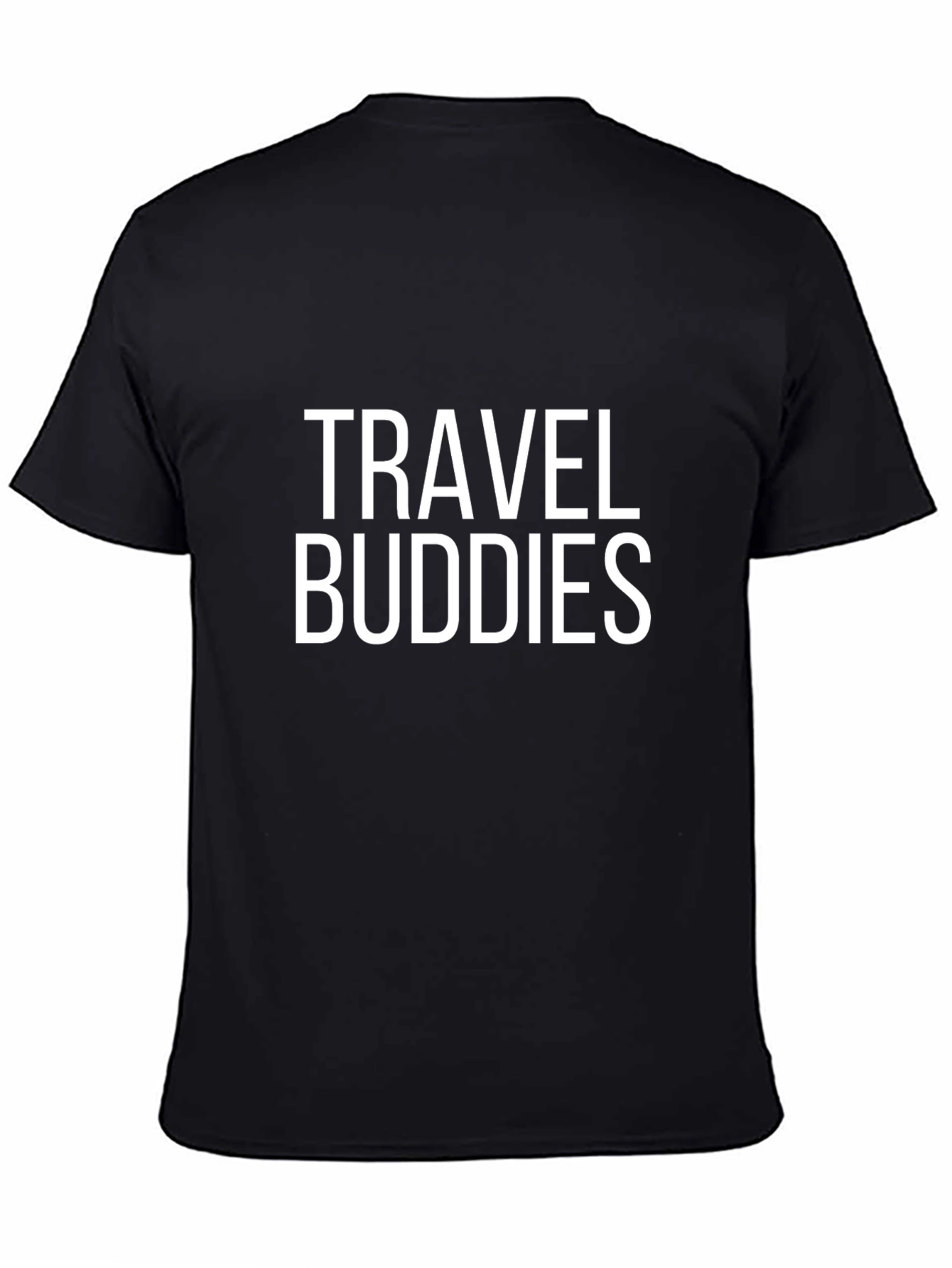 Travel Buddies Graphic T-Shirt - Black Casual Tee