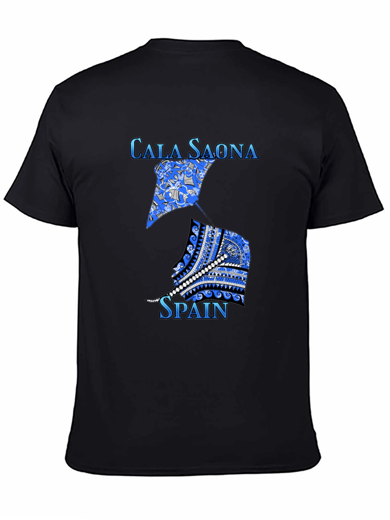 Cala Saona Spain T-Shirt: Unique Blue Graphic Tee