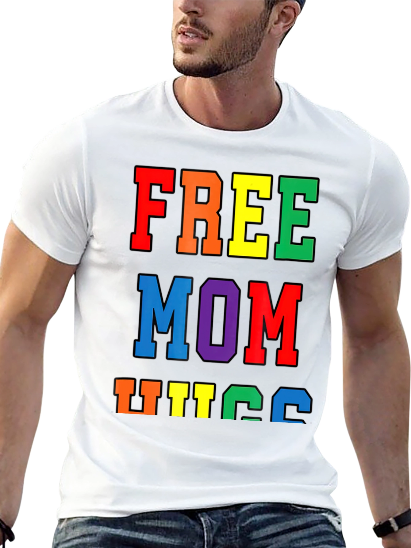 Free Mom Hugs Pride T-Shirt LGBTQ+ Rainbow