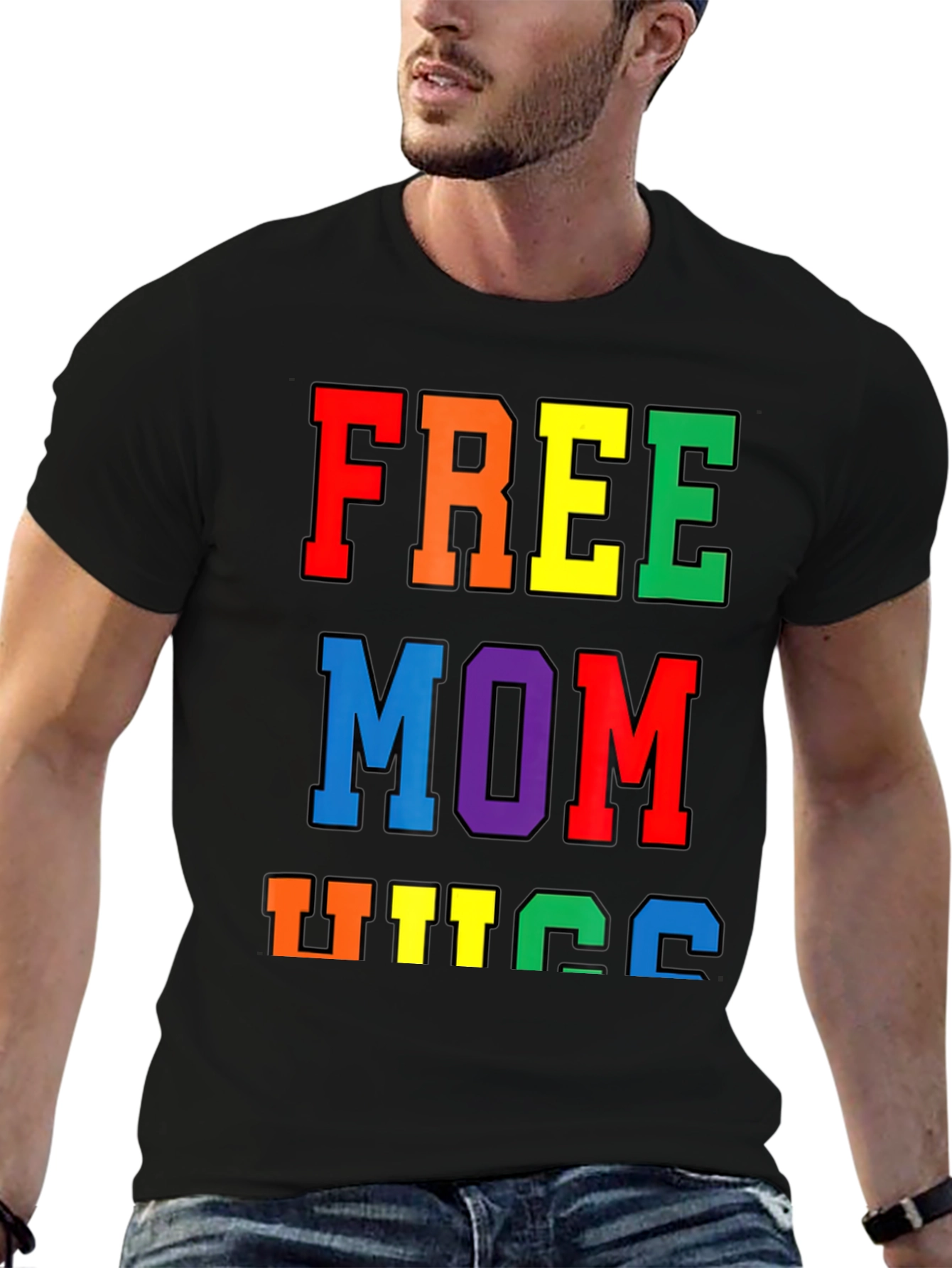 Free Mom Hugs Pride T-Shirt LGBTQ+ Rainbow