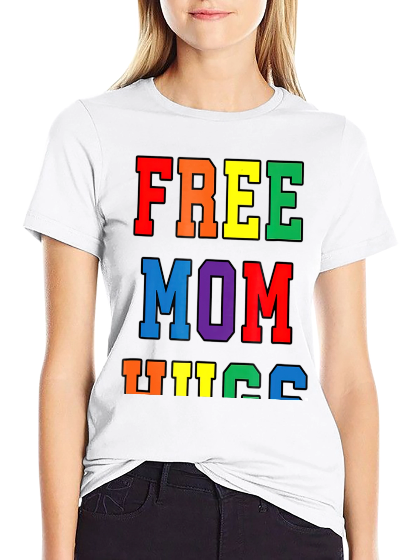 Free Mom Hugs Pride T-Shirt LGBTQ+ Rainbow
