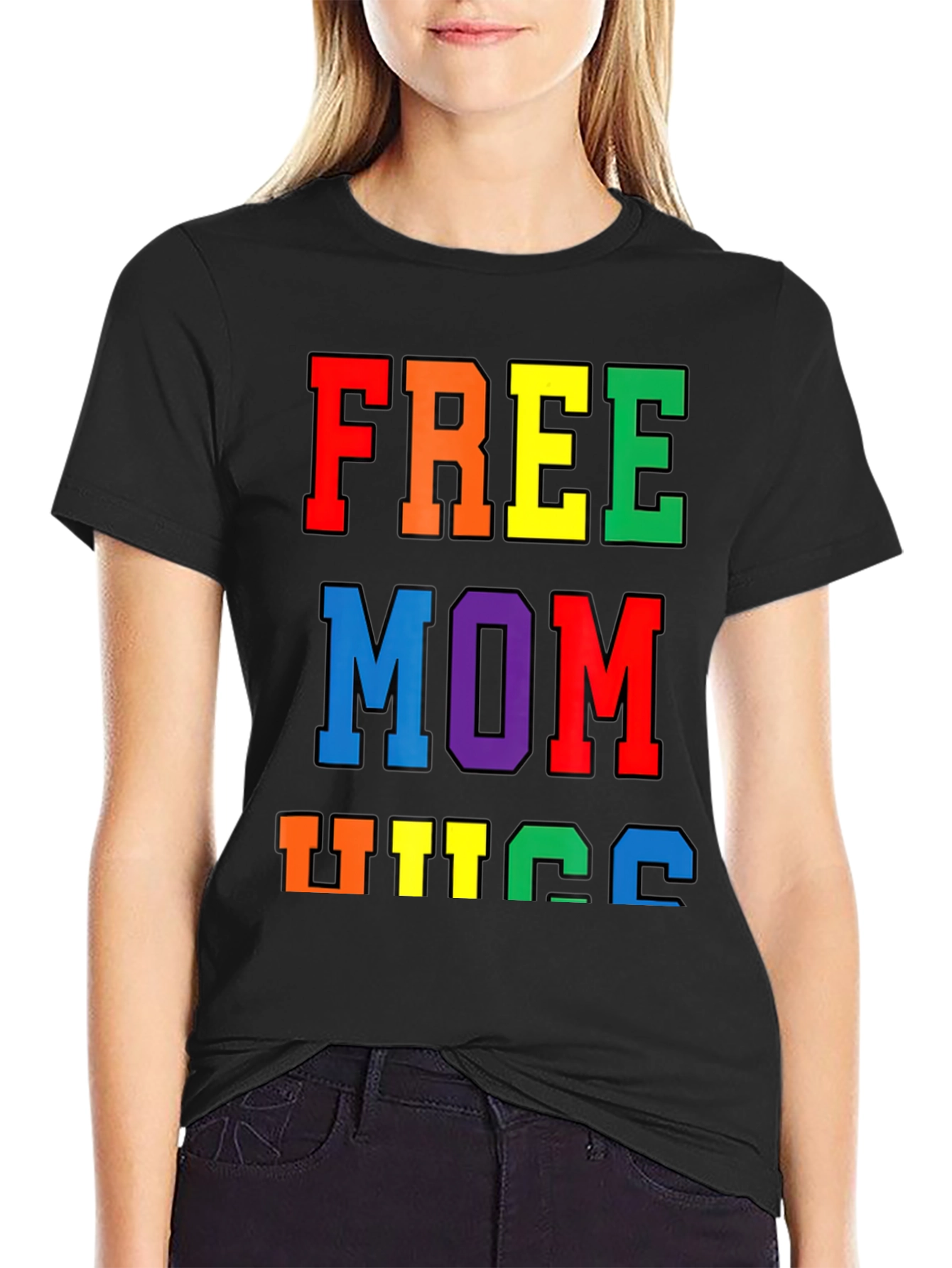 Free Mom Hugs Pride T-Shirt LGBTQ+ Rainbow