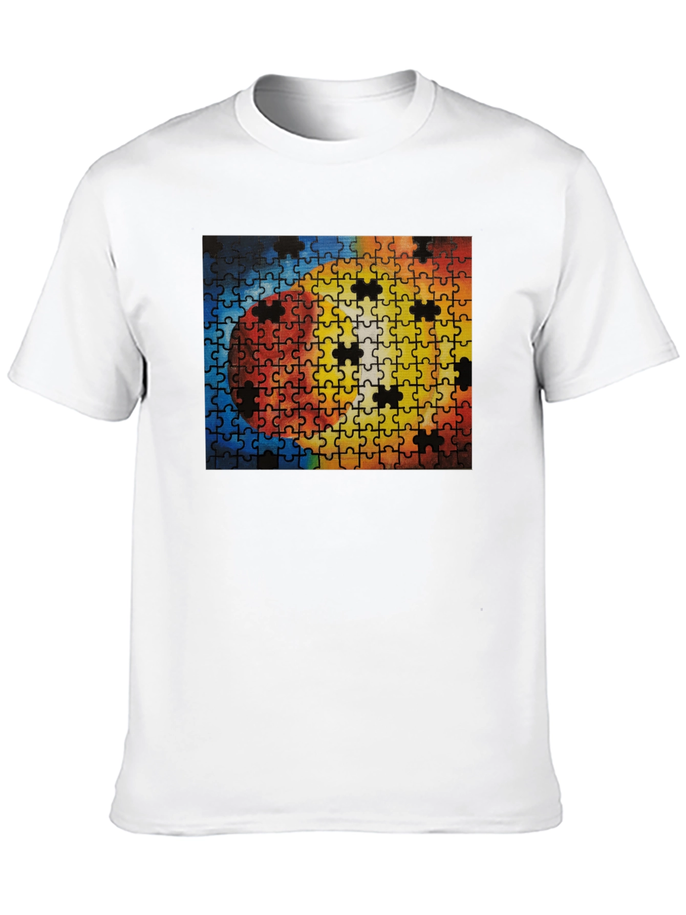 Puzzle Print Tee - Unique Design