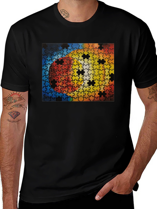 Puzzle Print Tee - Unique Design