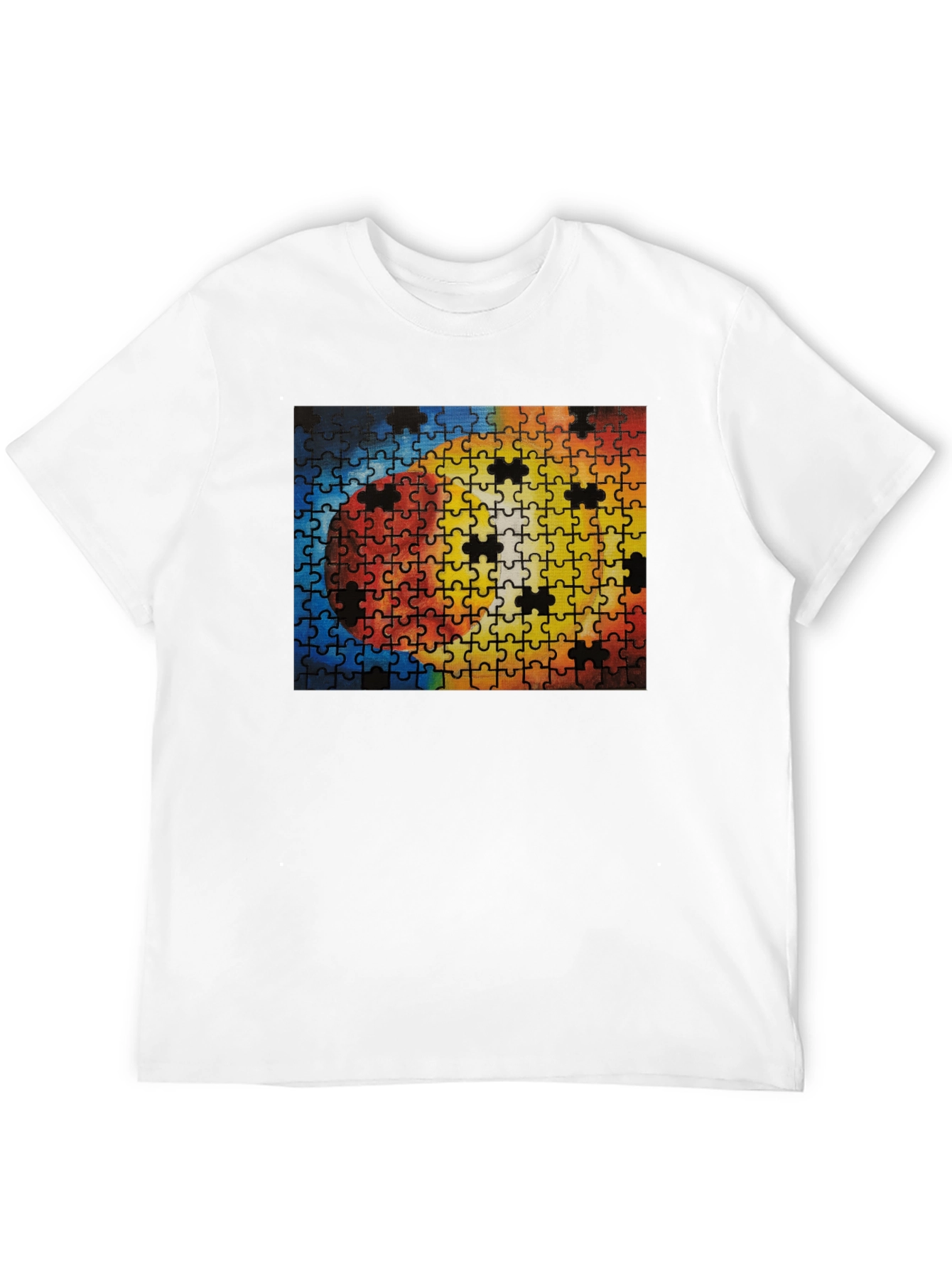 Puzzle Print Tee - Unique Design