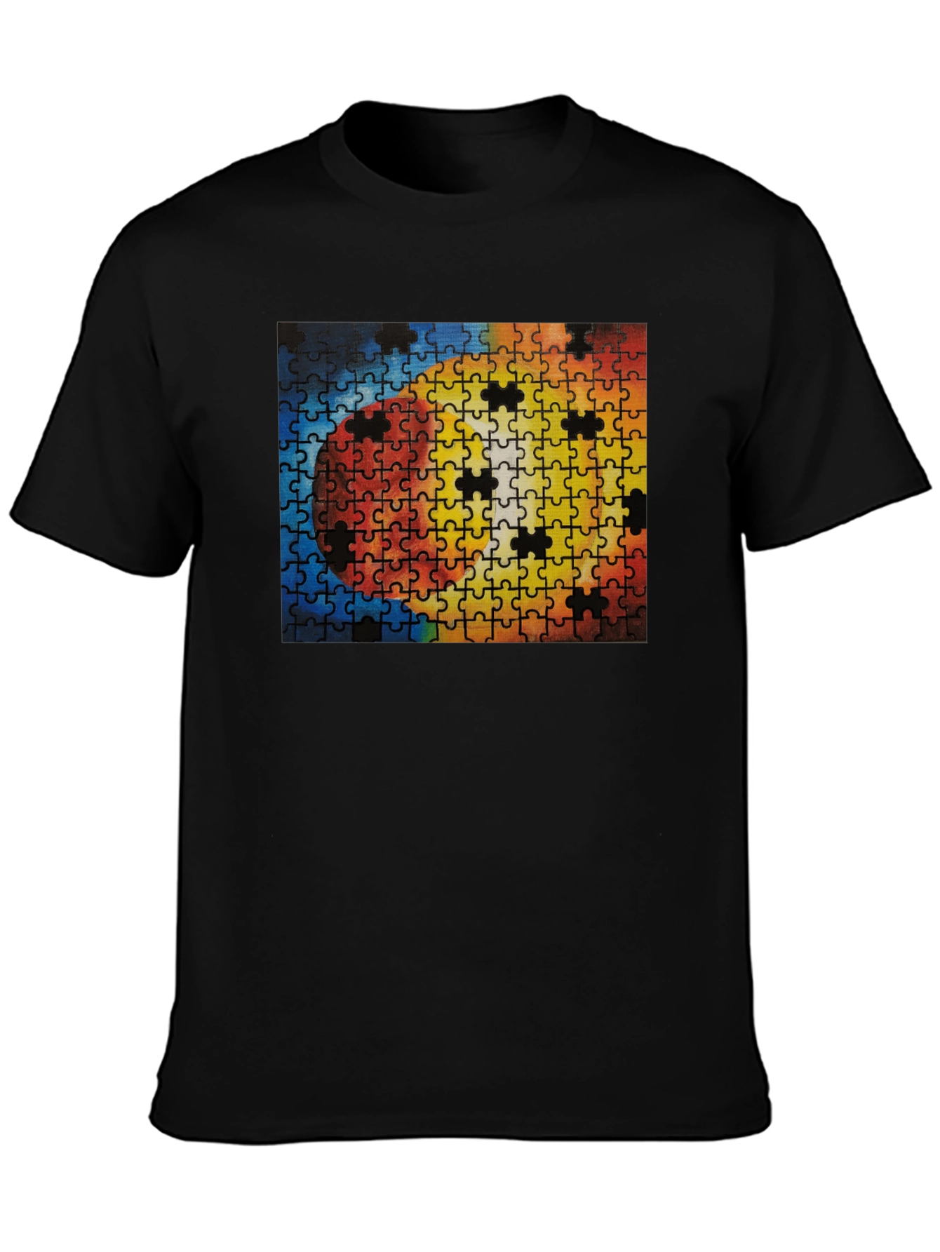Puzzle Print Tee - Unique Design